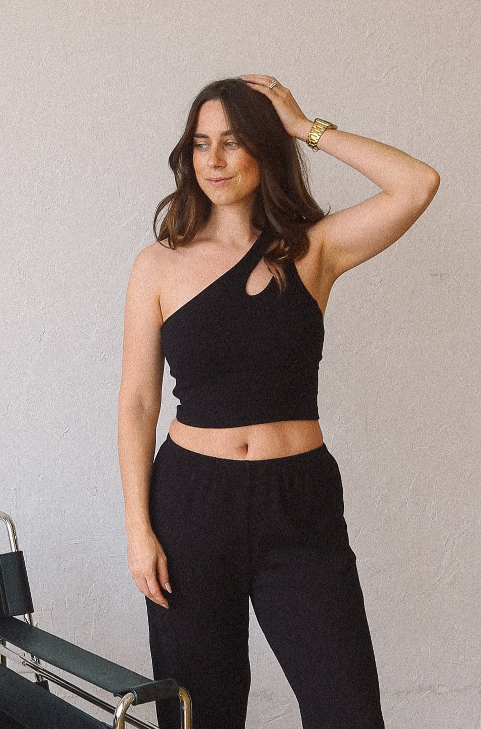 Effie Crop in Black Rib