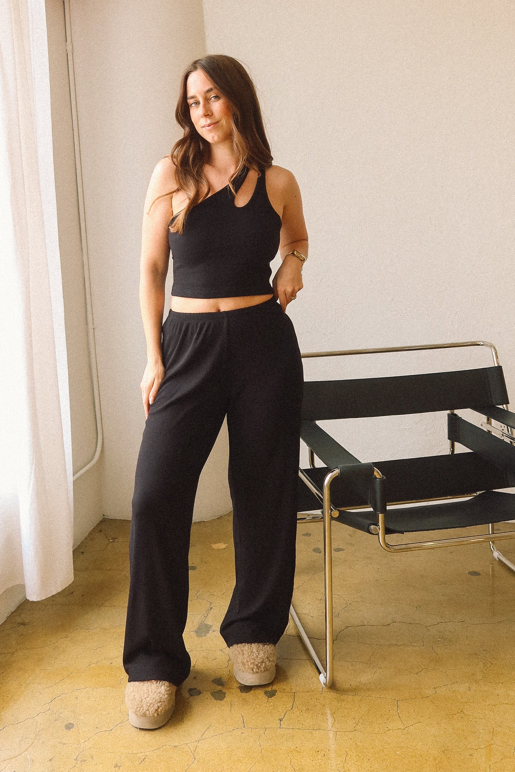 Landry Pant in Black Rib