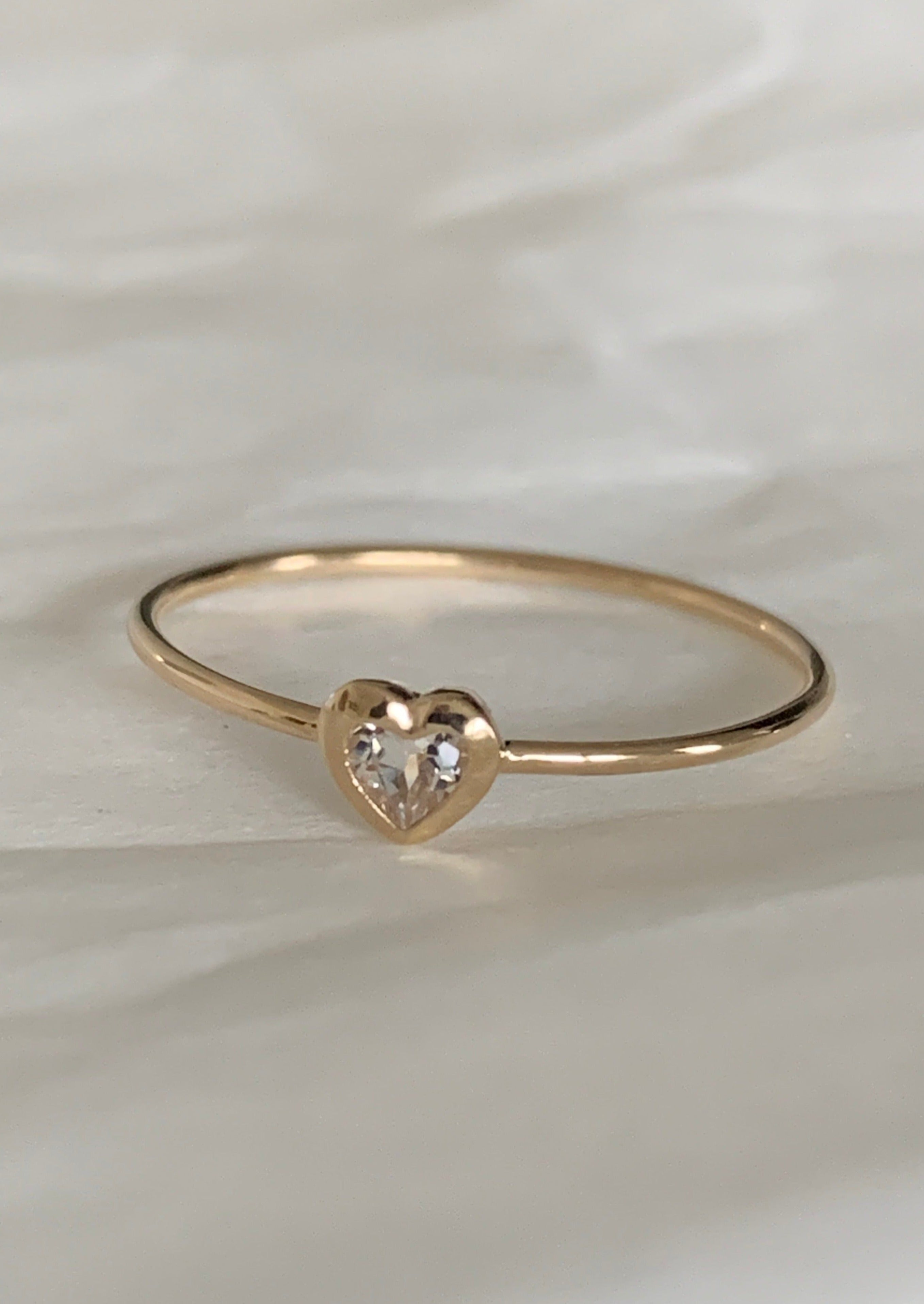 Topaz Baby Heart Ring