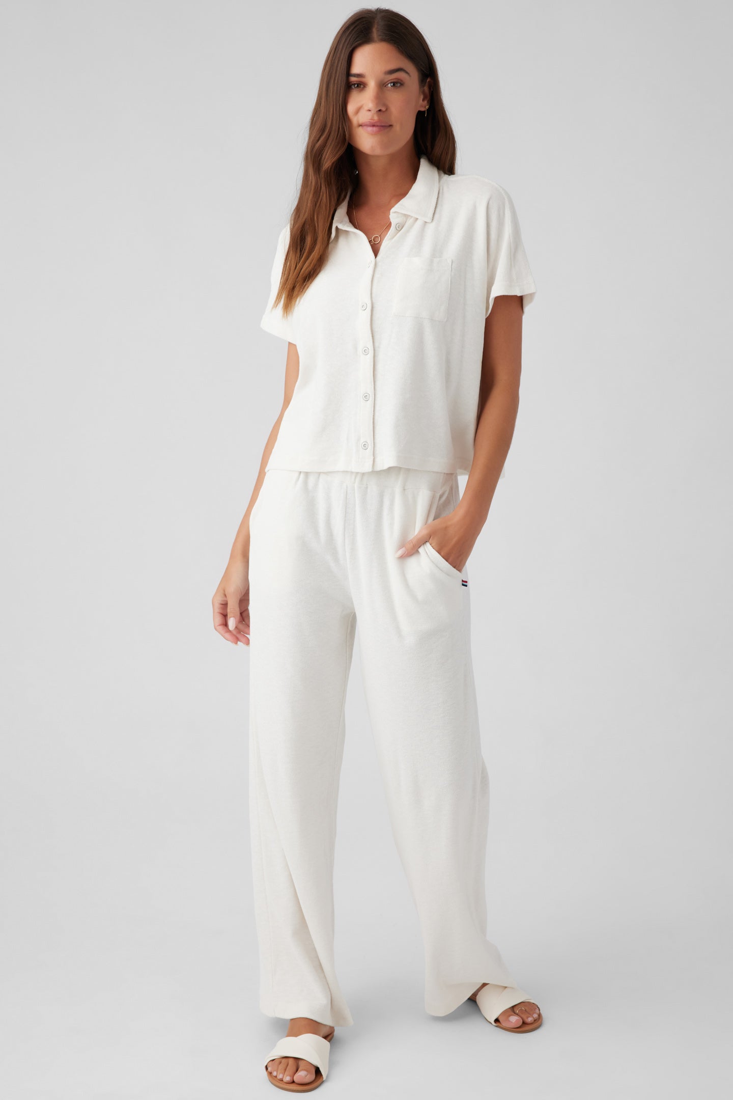 Terry Wide Leg Pant