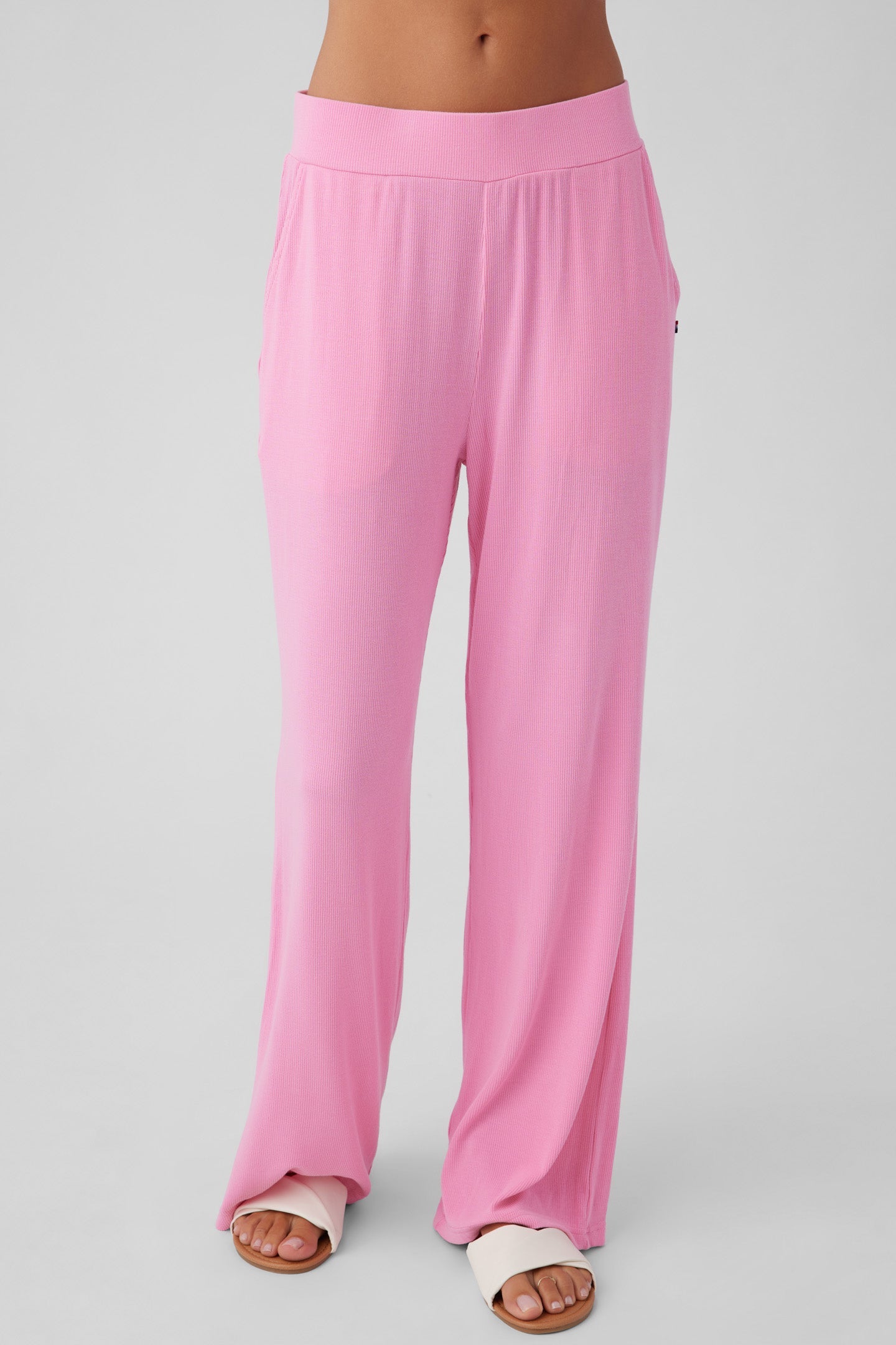 Rib Wide Leg Pant