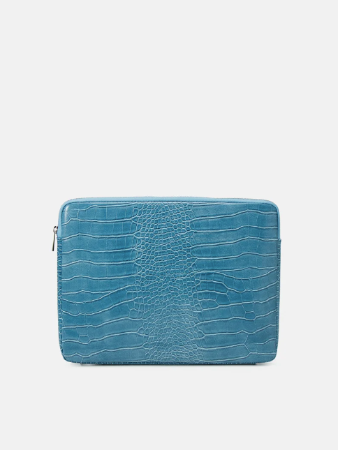 COMPUTER SLEEVE 13" SHINY CROCO - AIR FORCE BLUE