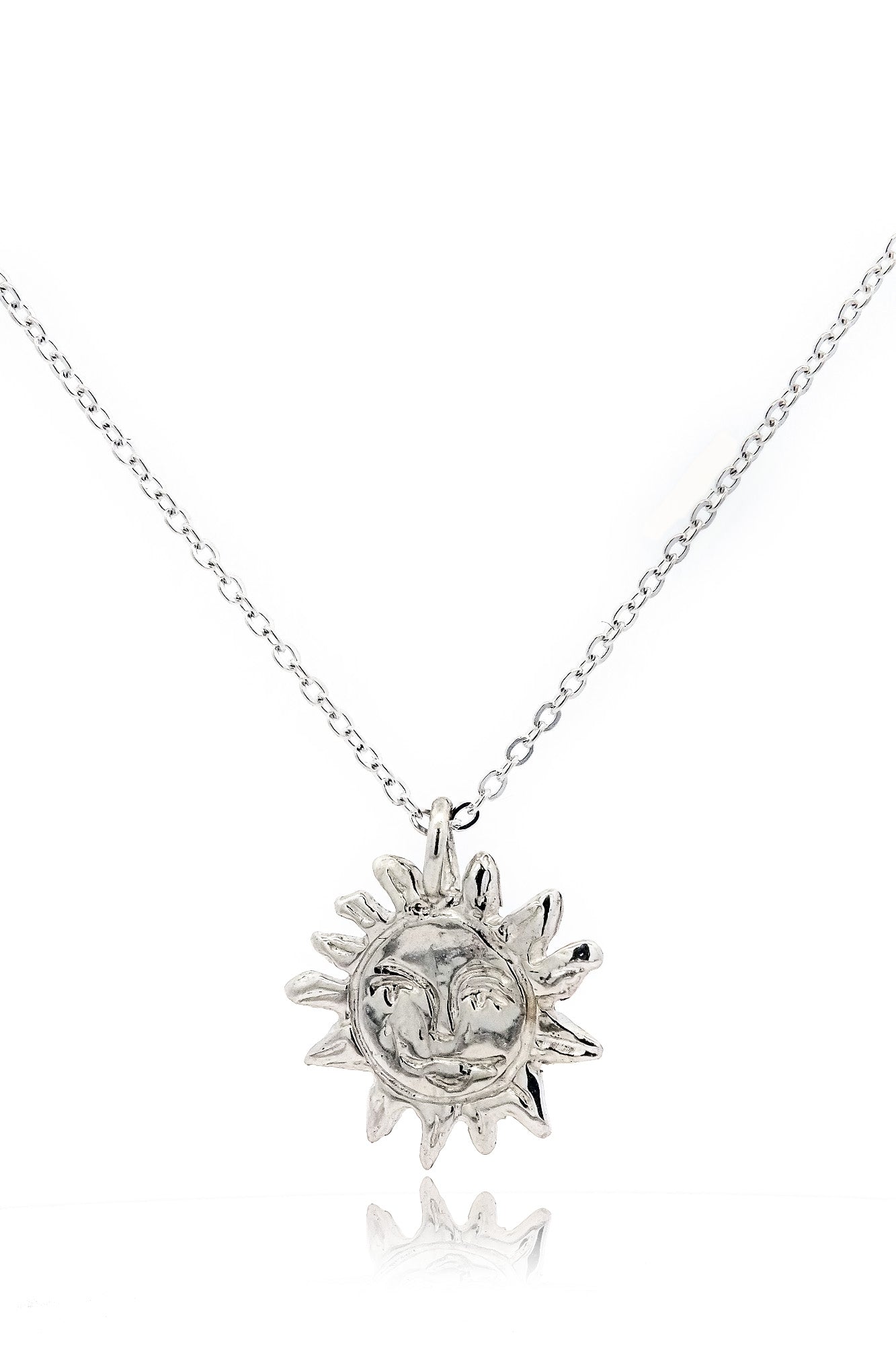 Silver Sun Talisman Necklace