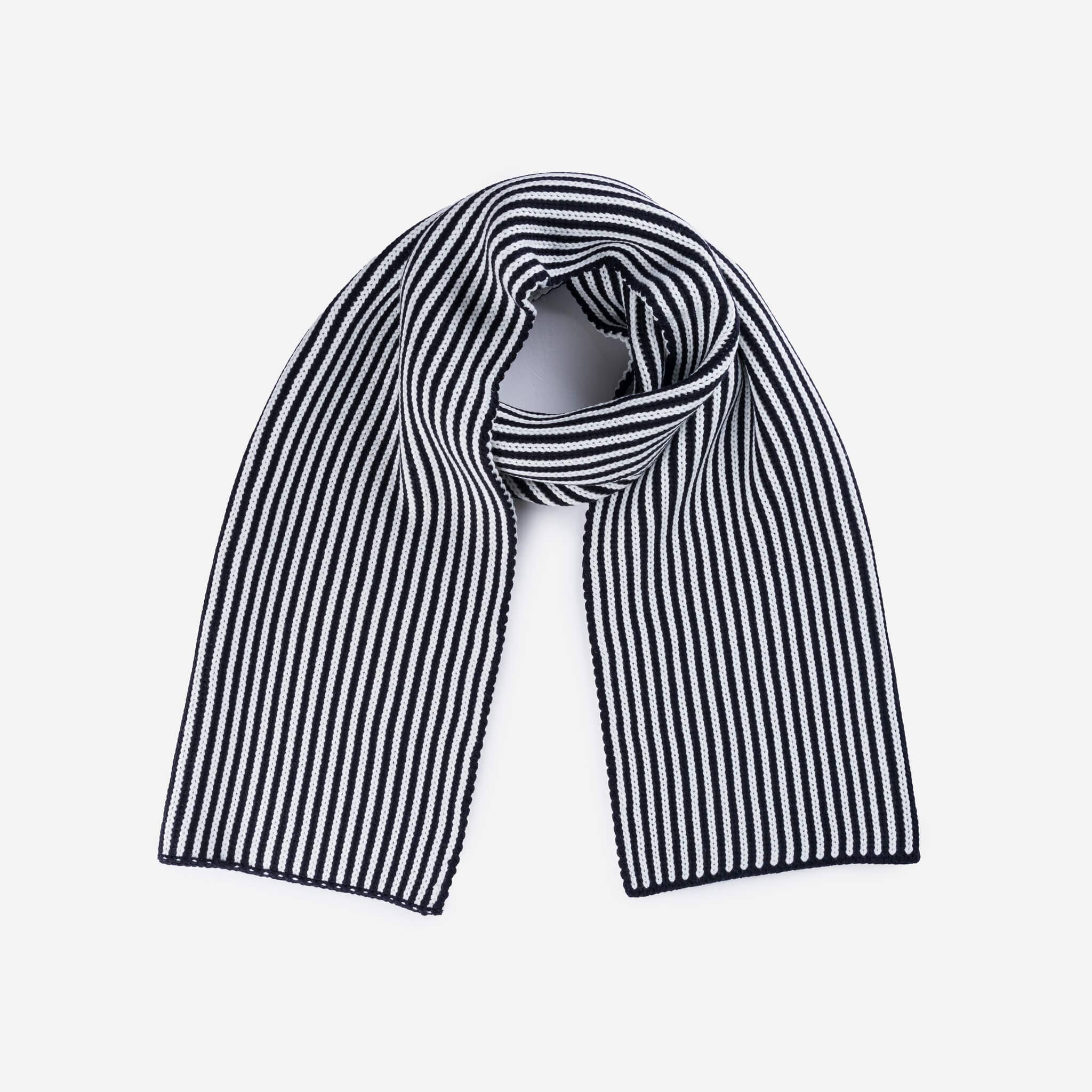 Pinstripe Big Scarf: Black White