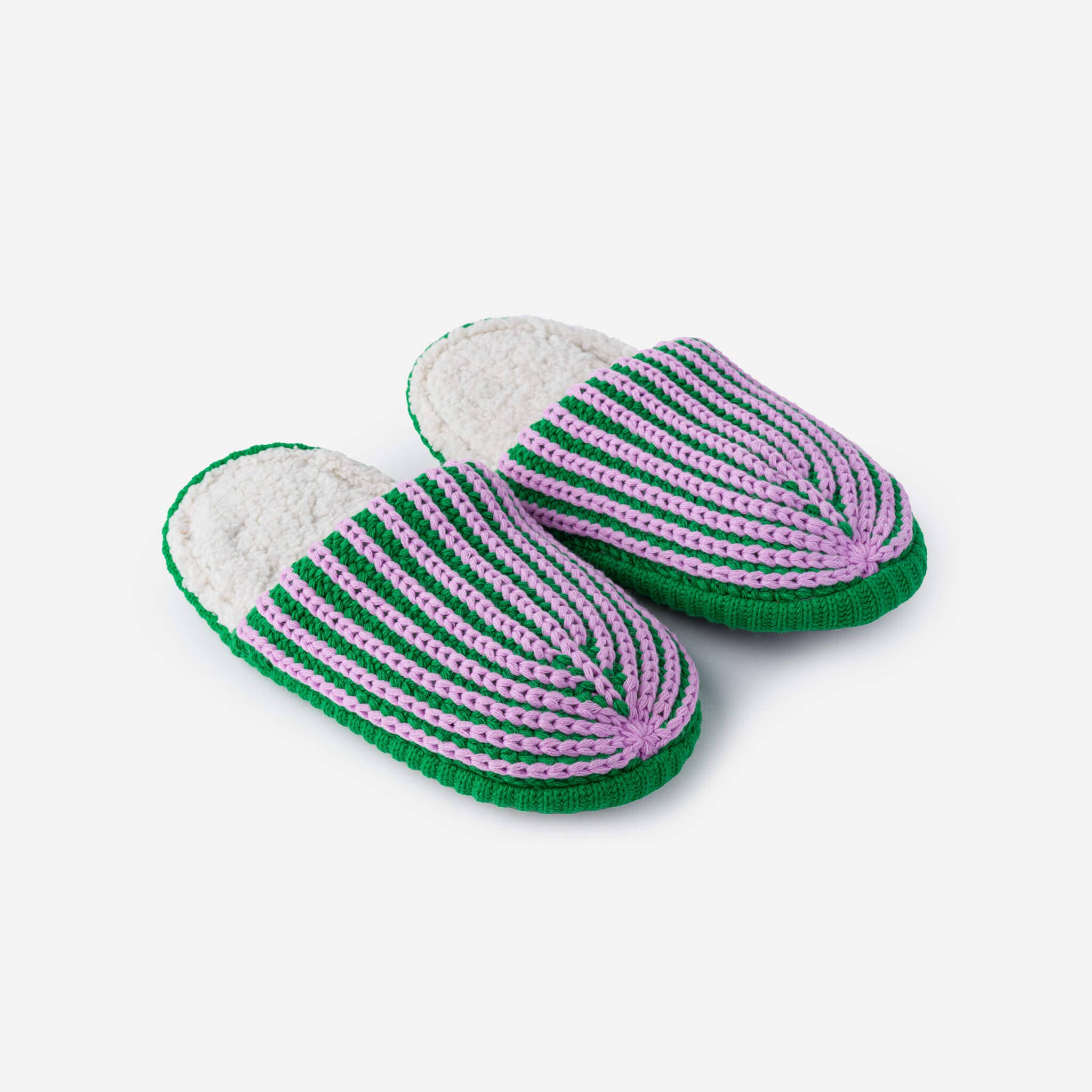 Chunky Rib Slide Slippers in Kelly Lilac