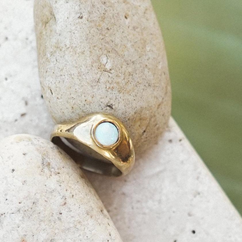 Aether Ring - Gold Opal Ring