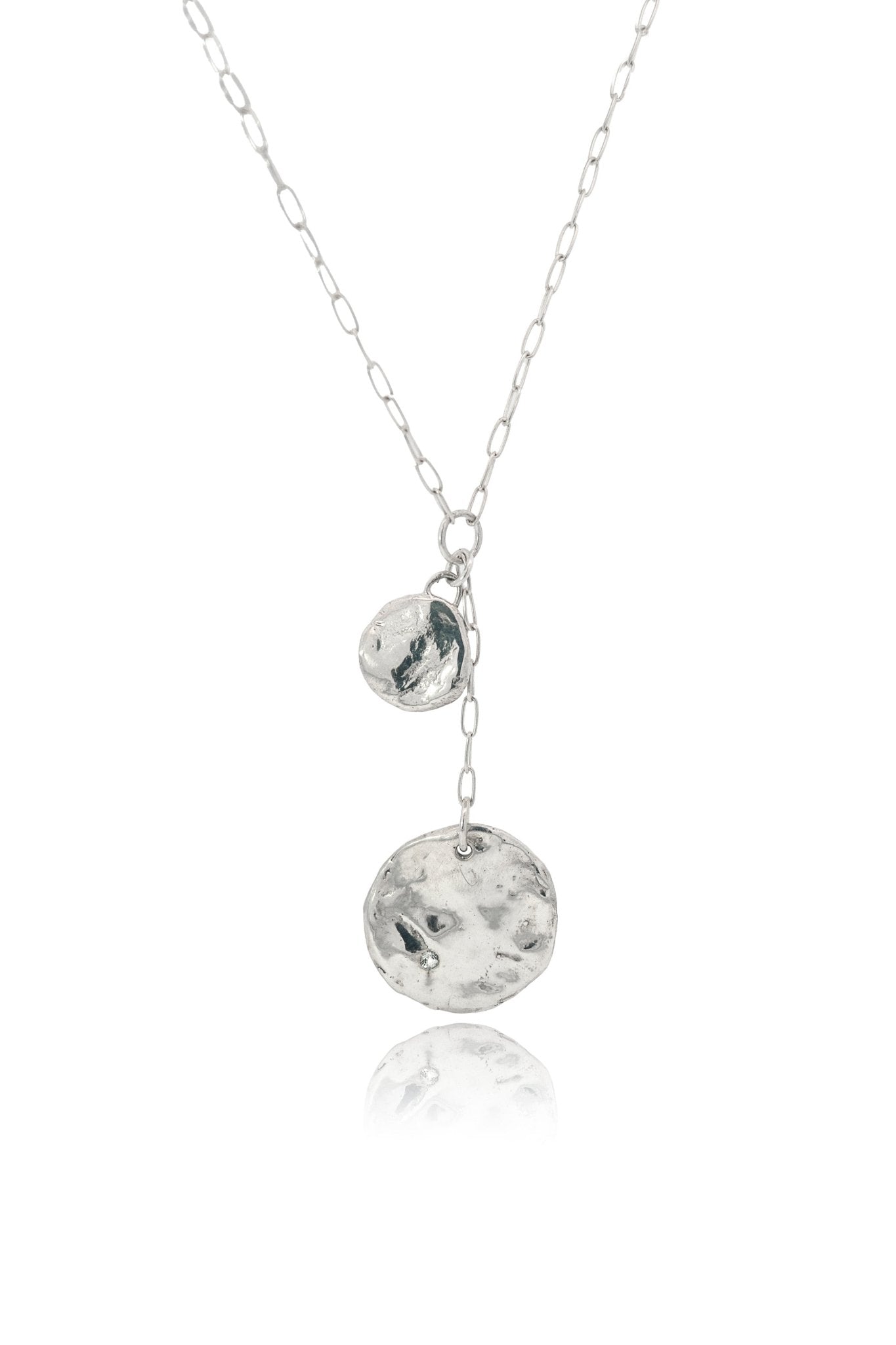 Andromeda Silver Lariat Necklace