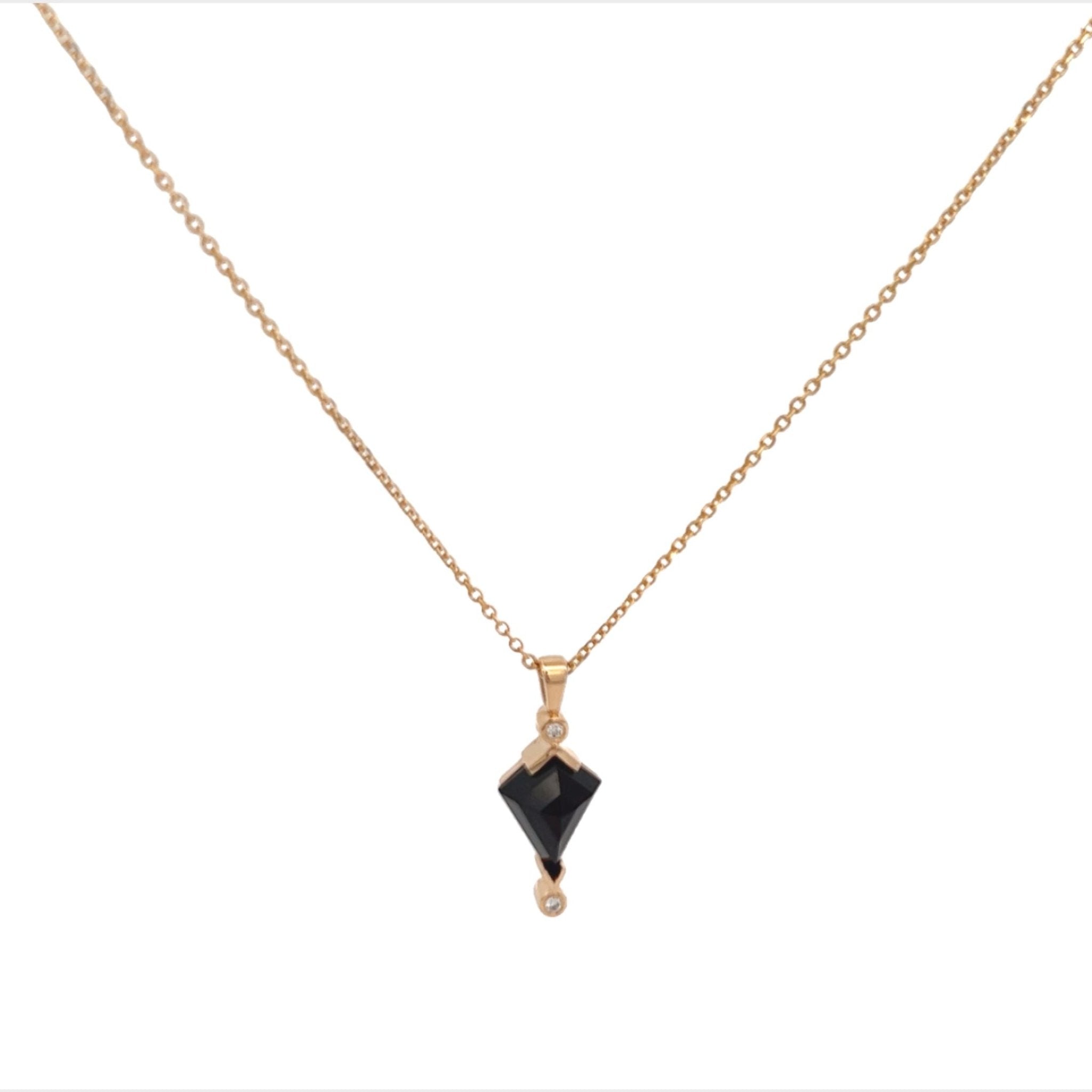 Black Spinel and Diamond Kite Necklace