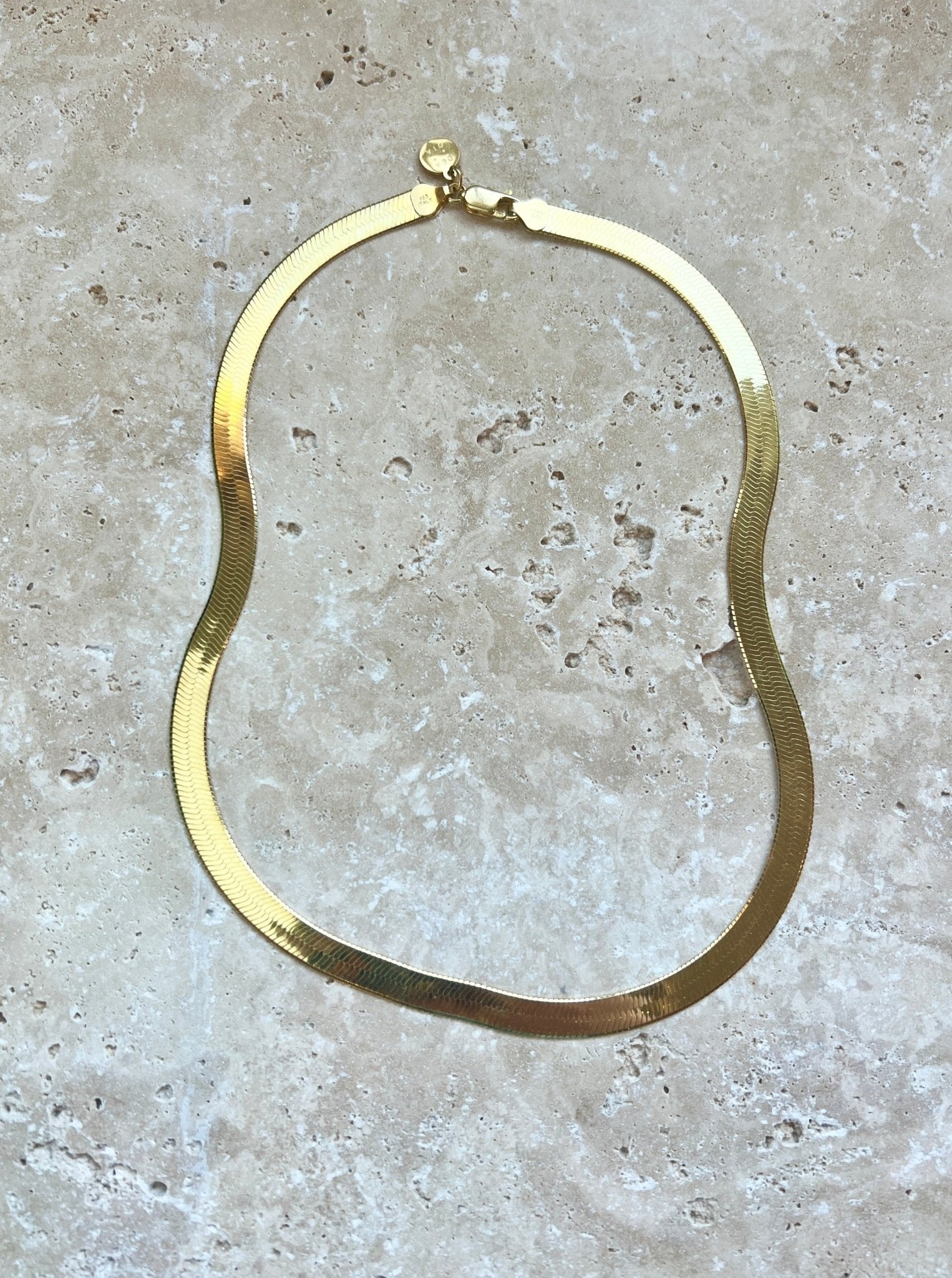 Bold Gold Herringbone Chain Necklace