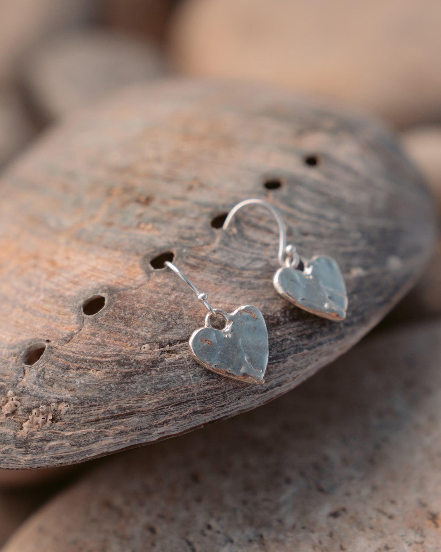 Eros Silver Heart Earrings