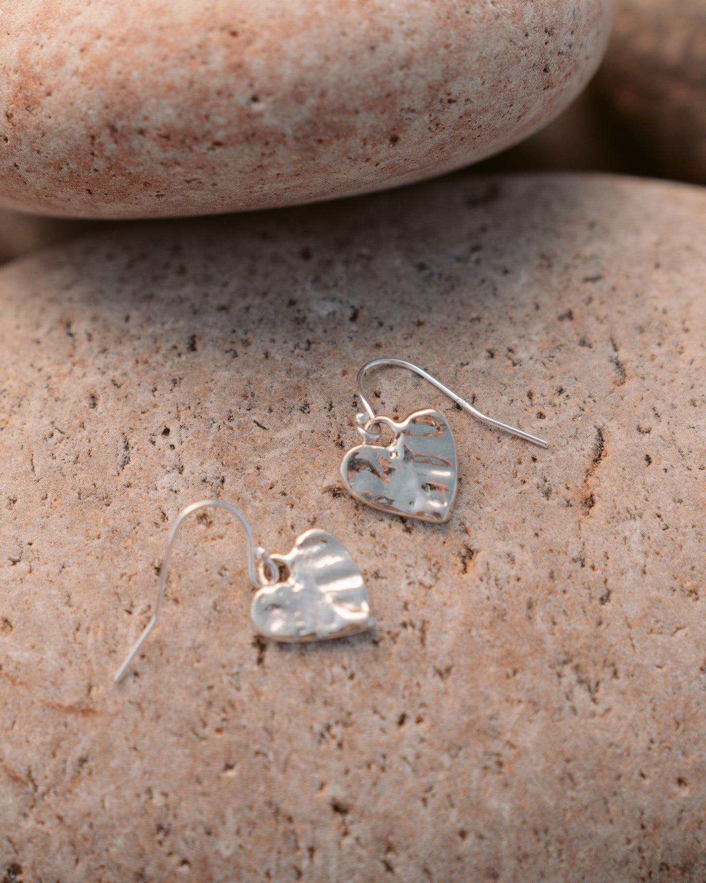 Eros Silver Heart Earrings