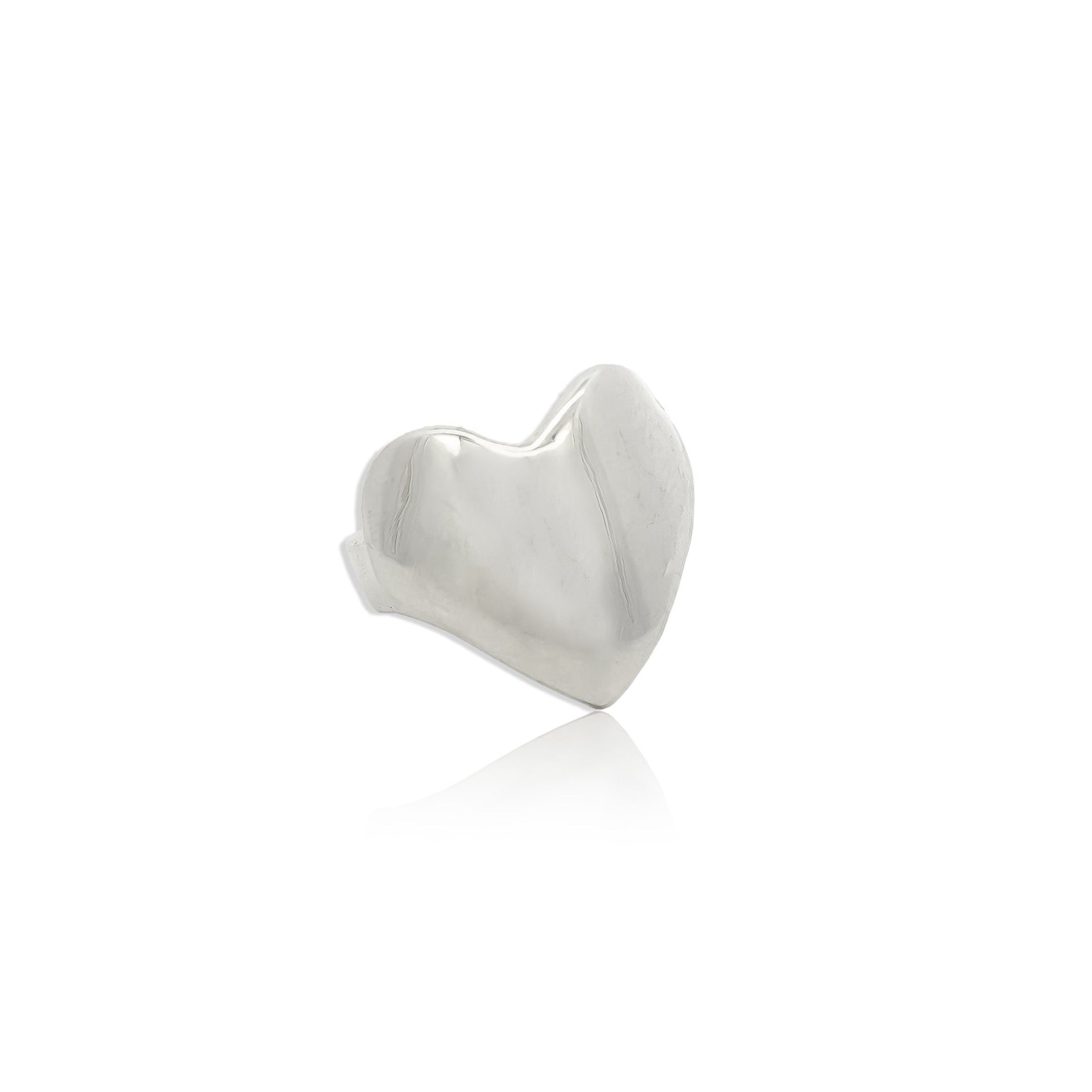 Eros Silver Heart Signet Ring