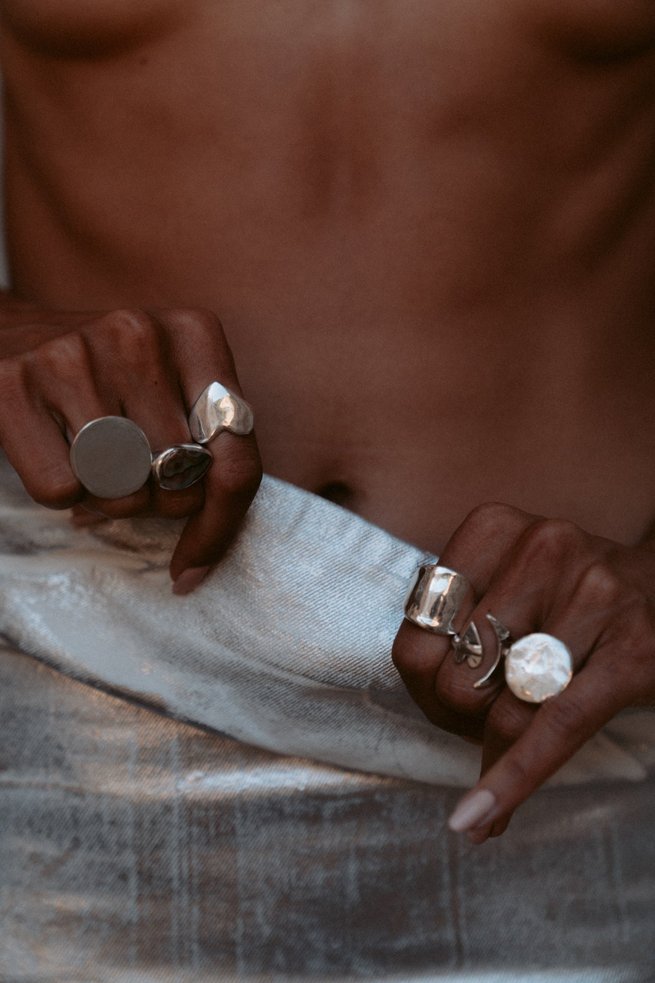 Eros Silver Heart Signet Ring