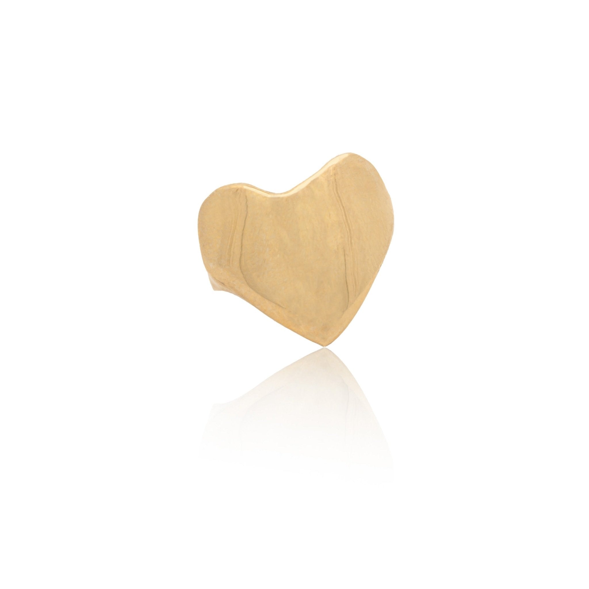 Eros Solid 14k Gold Heart Signet Ring