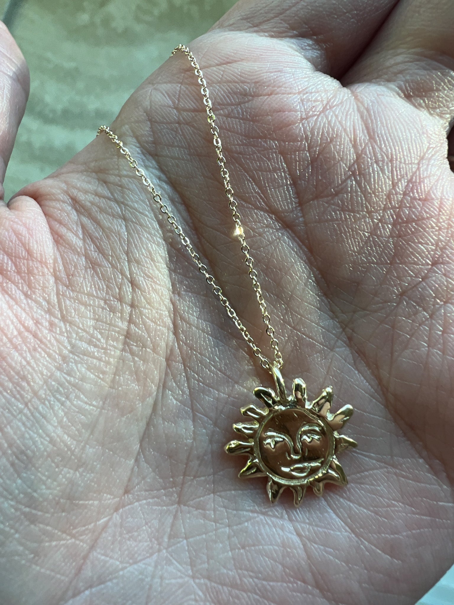 Gold Sun Talisman Necklace