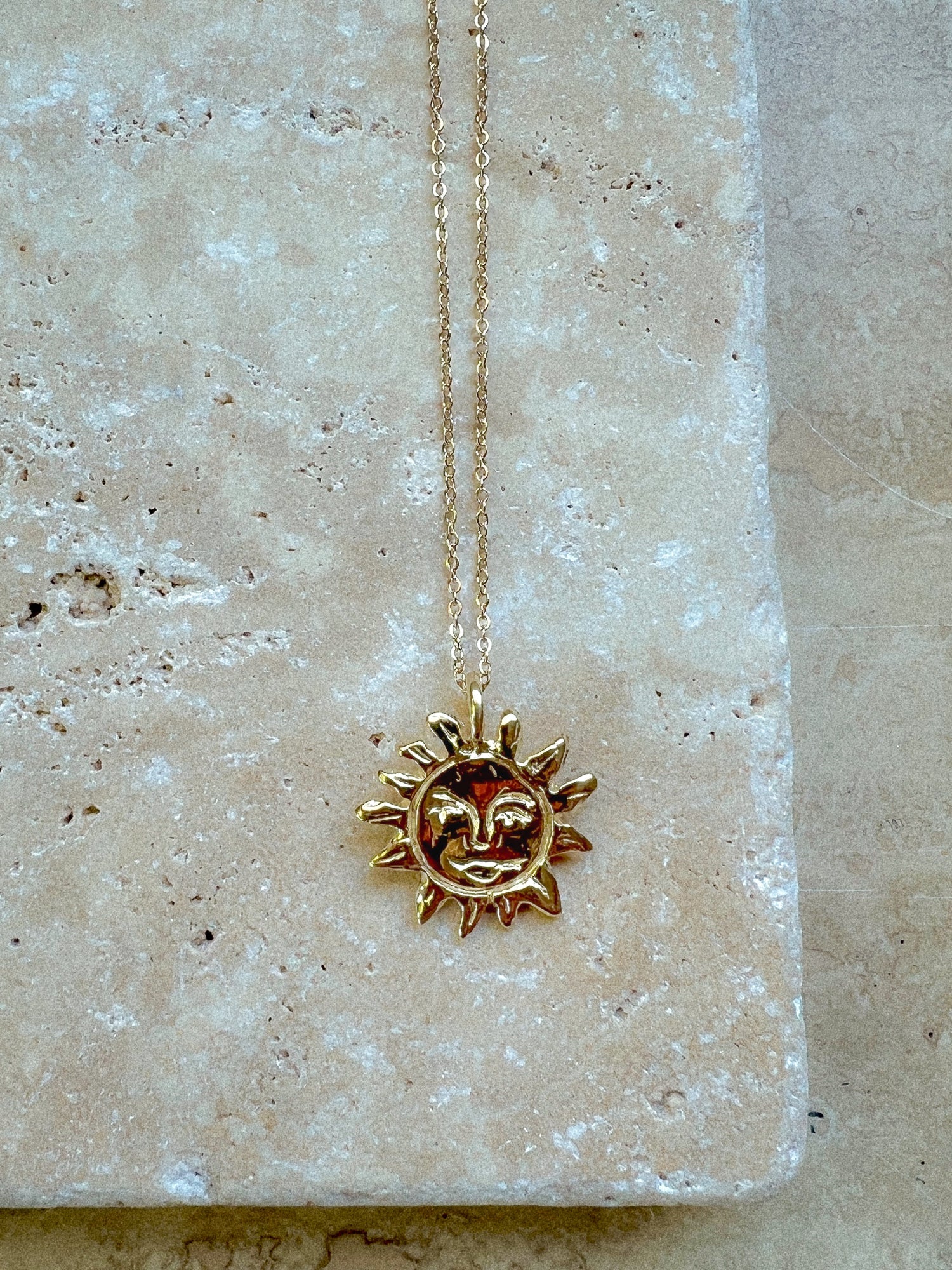 Gold Sun Talisman Necklace