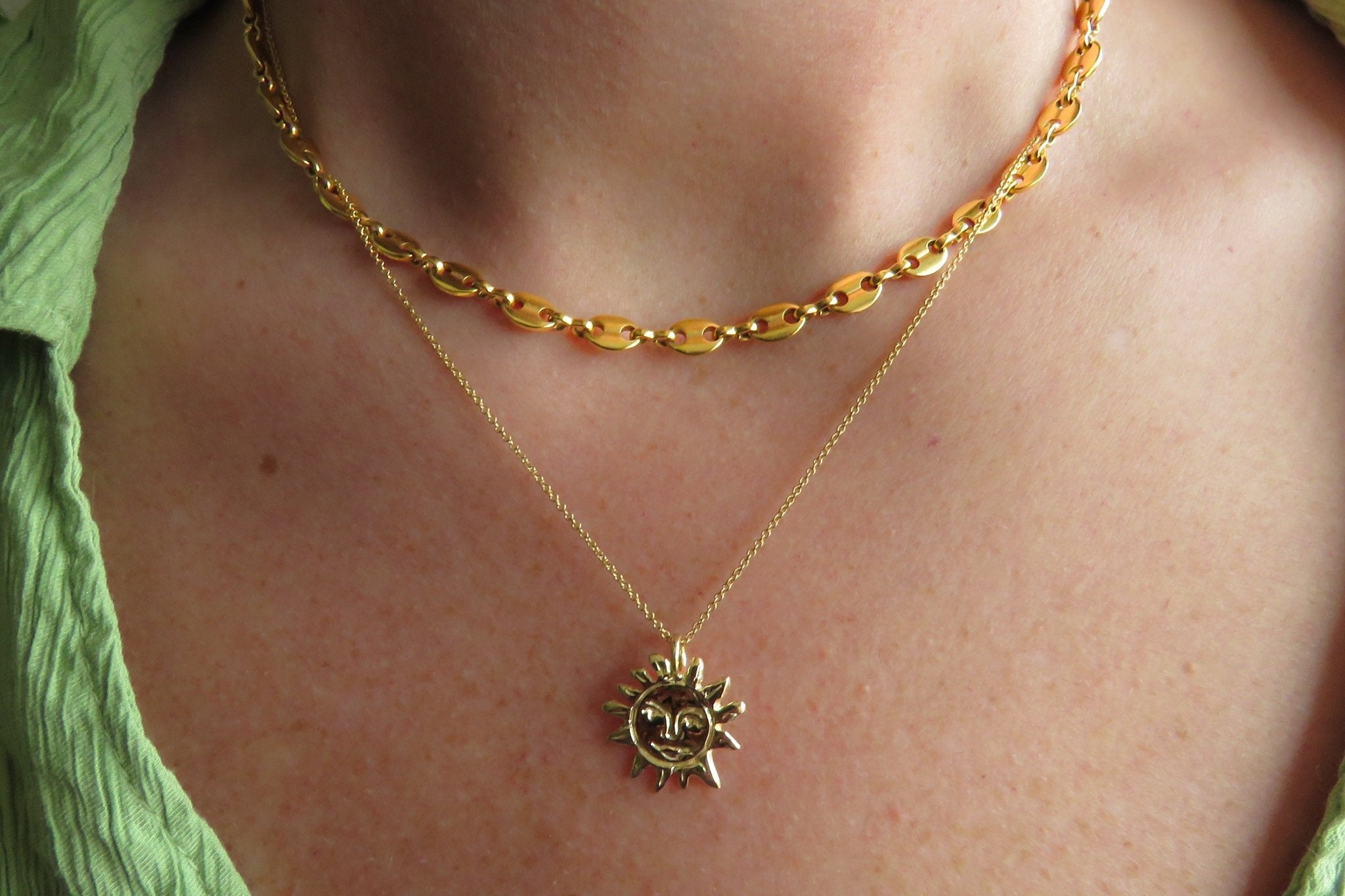 Gold Sun Talisman Necklace