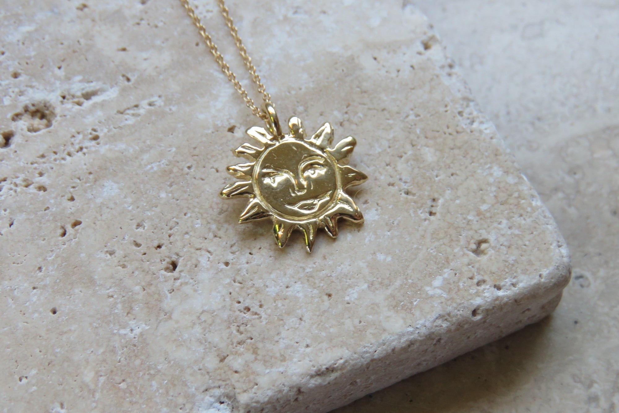 Gold Sun Talisman Necklace