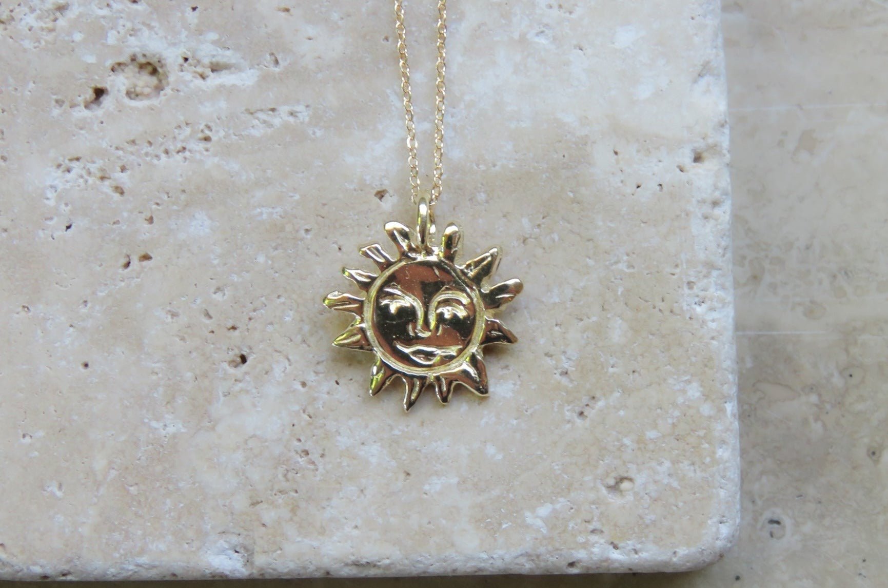 Gold Sun Talisman Necklace