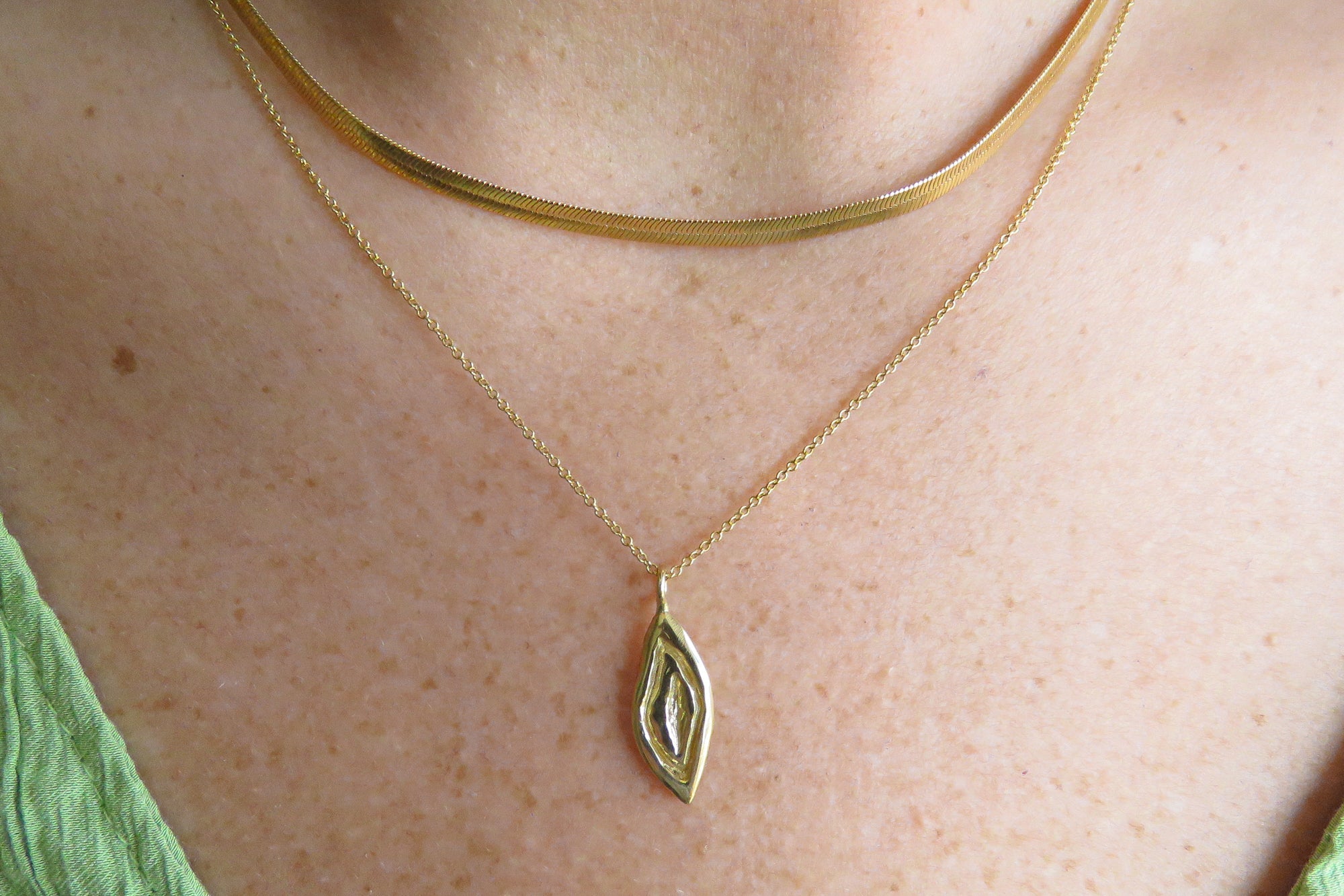 Gold Yoni Talisman Necklace