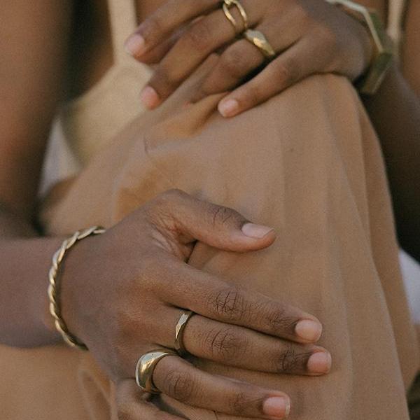 Little Butte Ring - Organic Faceted Ring in Brass or Silver