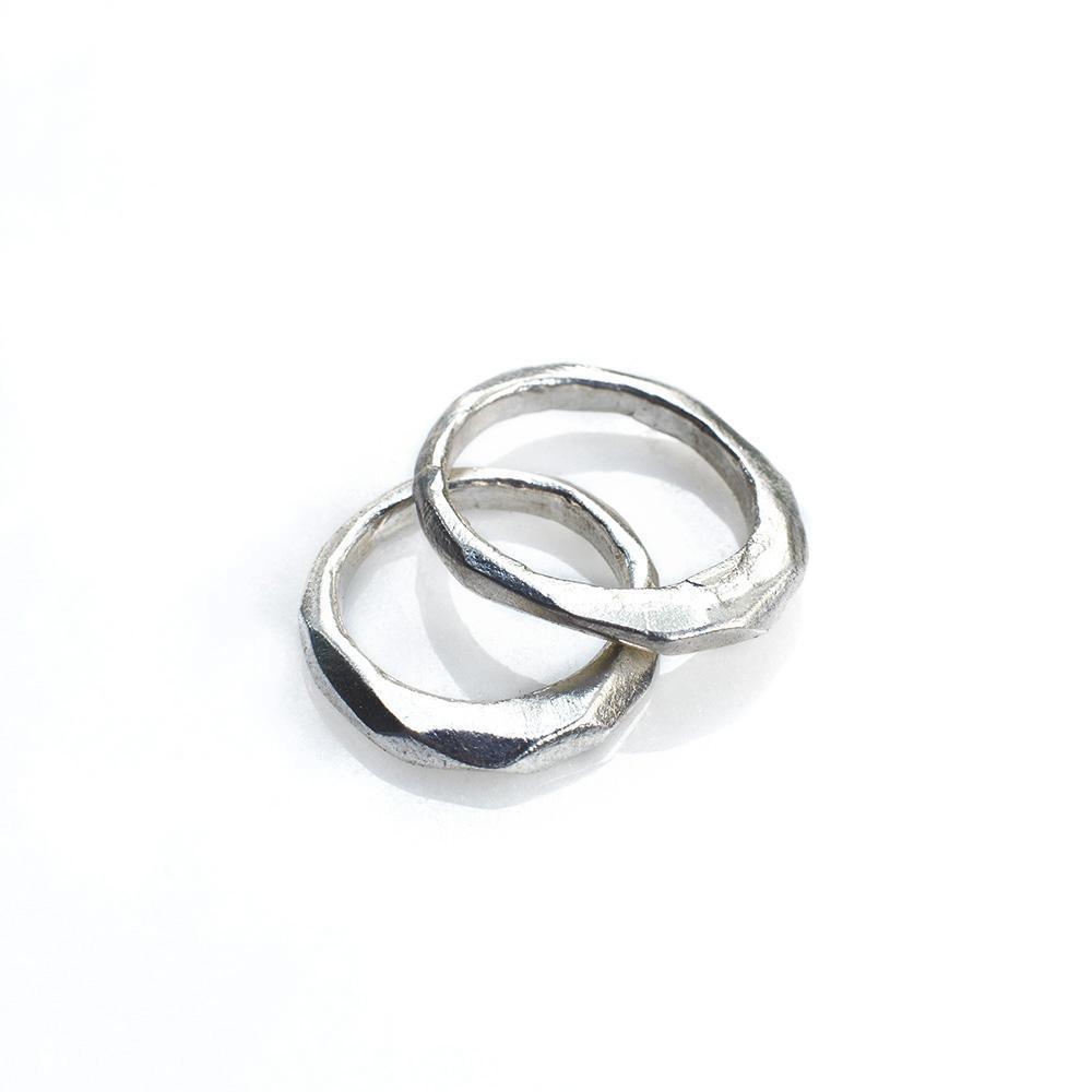 Little Butte Ring - Organic Faceted Ring in Brass or Silver