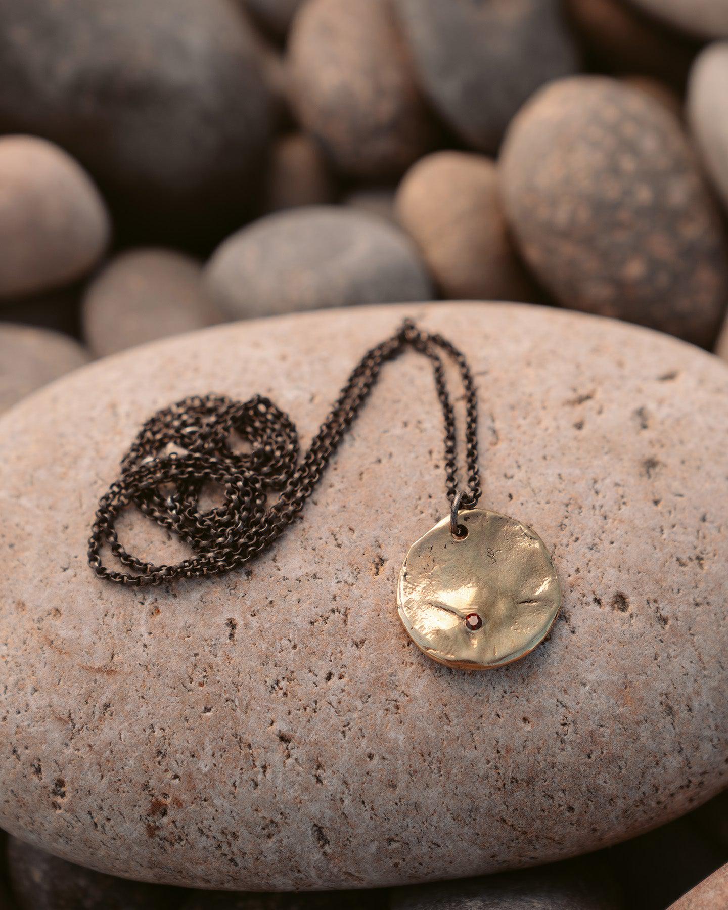 Mixed Metal Lunar Gemstone Necklace