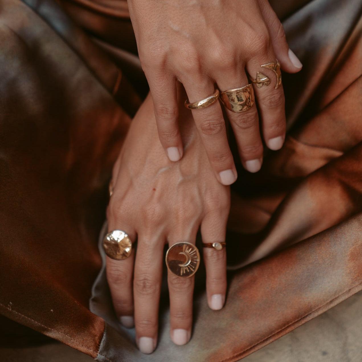 Nocturne Gold Crescent Moon Ring