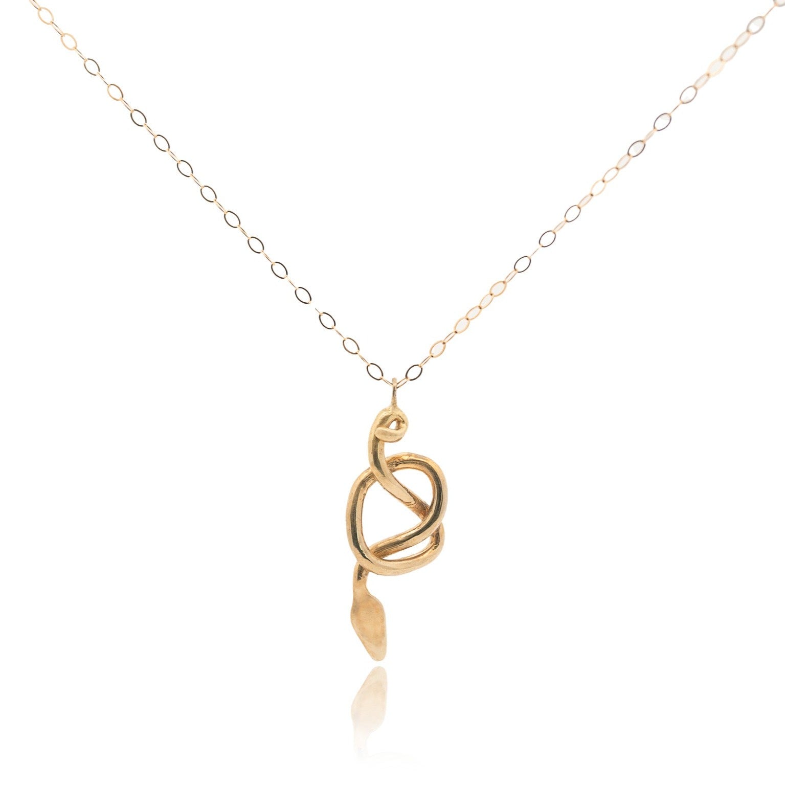 Nyoka Gold Knotted Snake Necklace