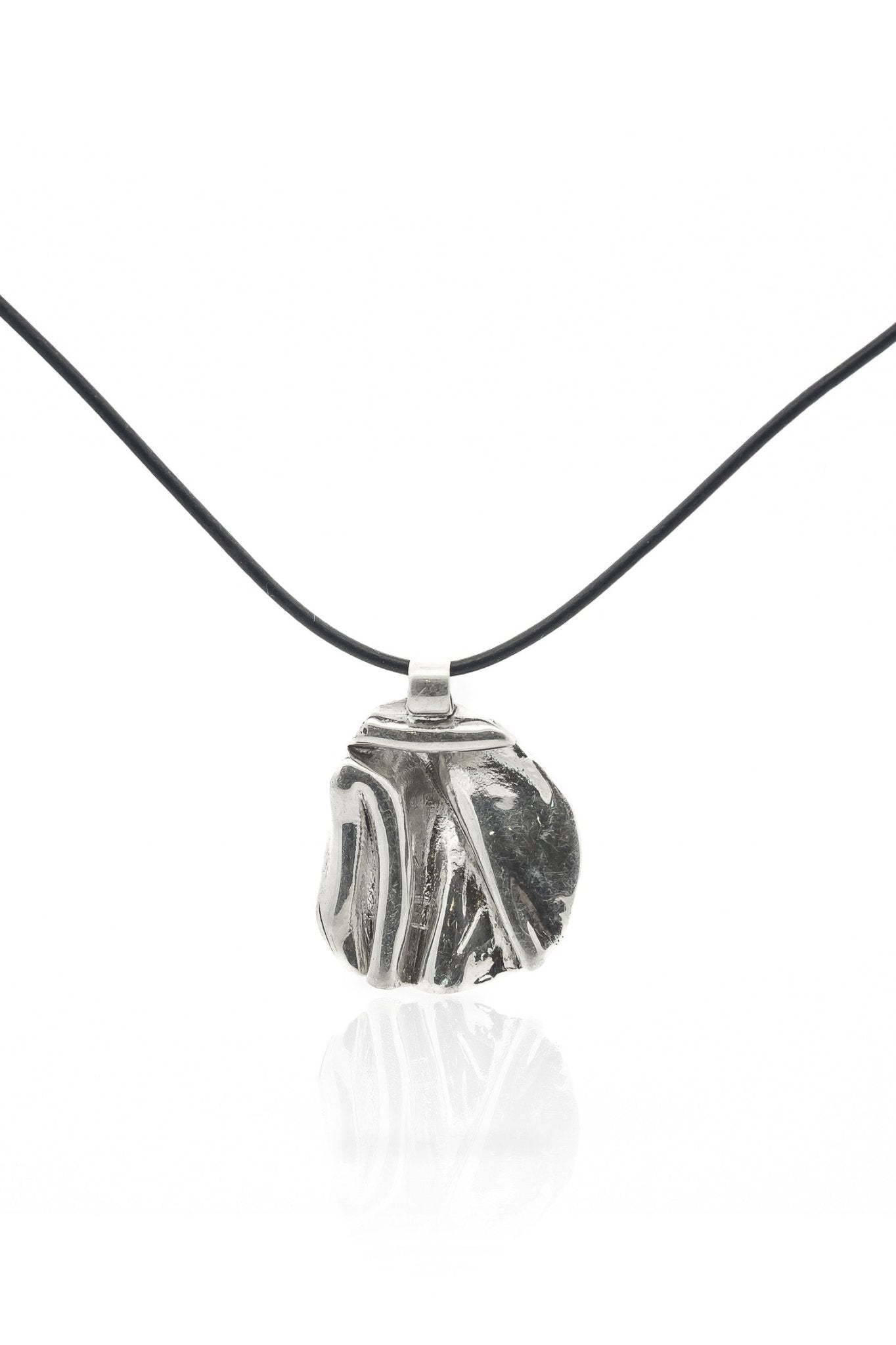 Panamint Silver Folded Pendant Necklace - Chain or Leather Cord