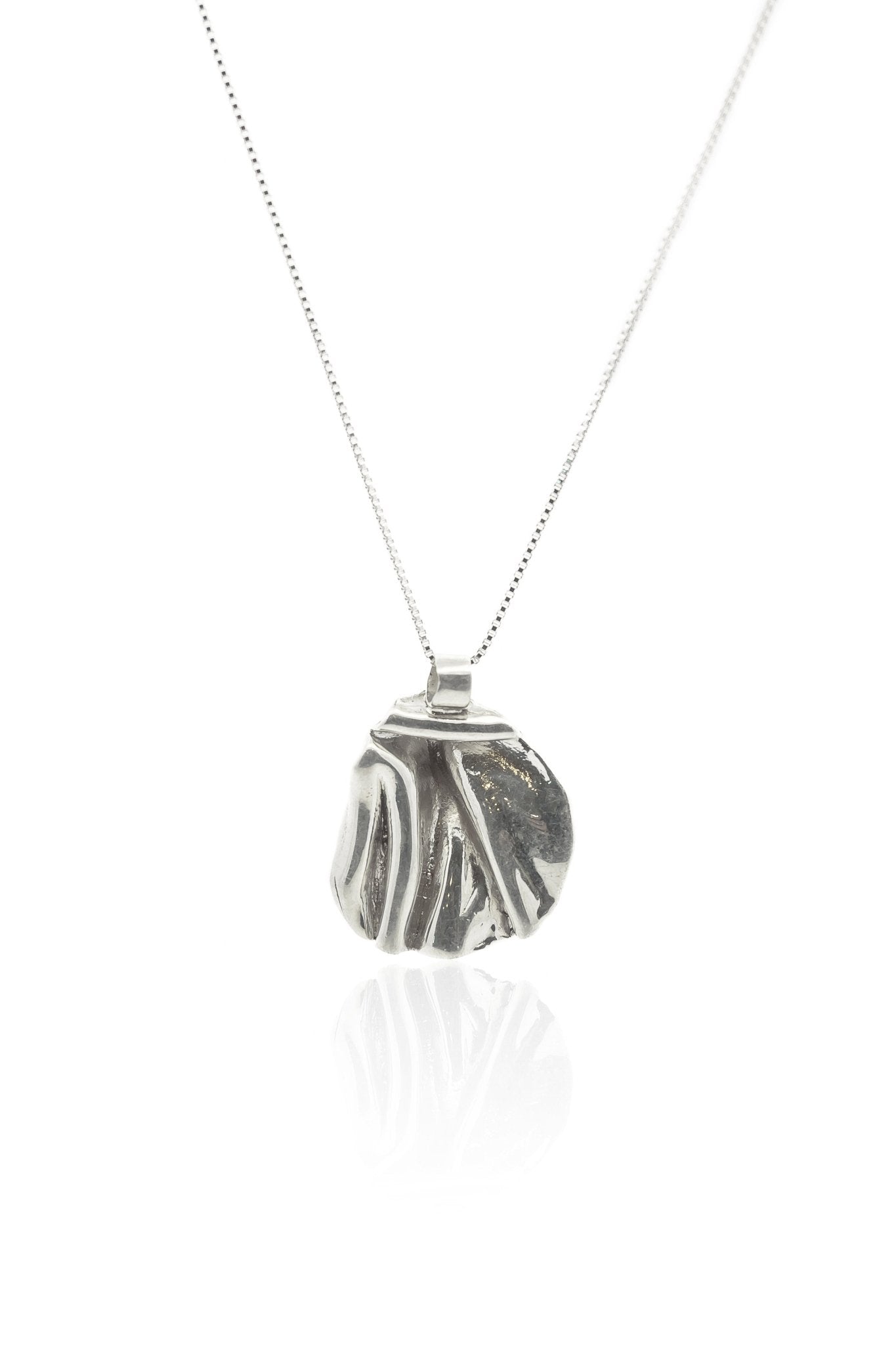 Panamint Silver Folded Pendant Necklace - Chain or Leather Cord