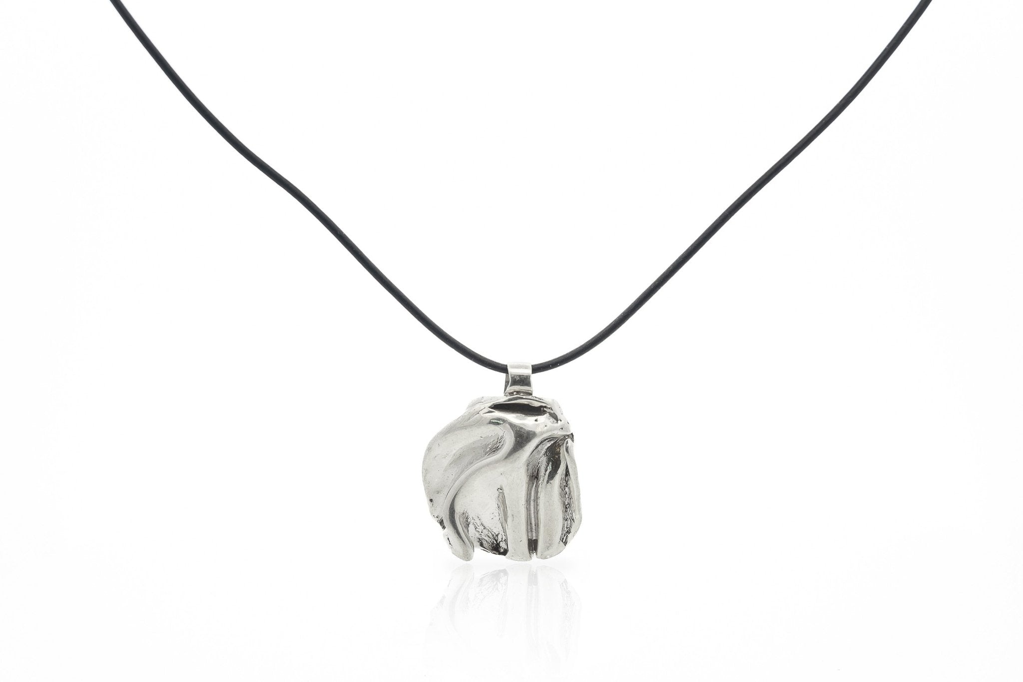 Panamint Silver Folded Pendant Necklace - Chain or Leather Cord