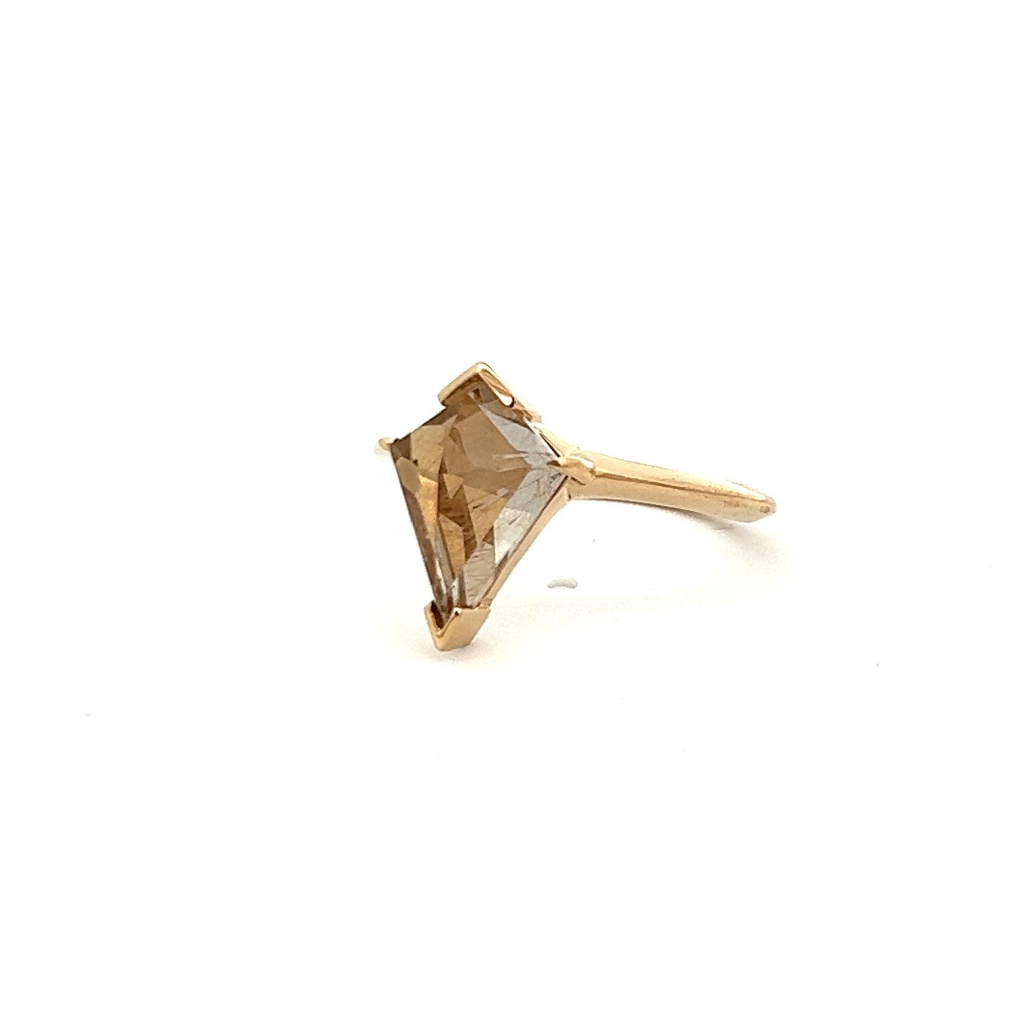 Rutilated Quartz Kite Gold Ring