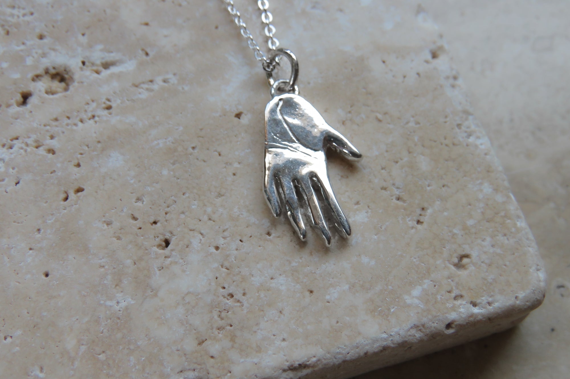 Silver Hand Talisman Necklace