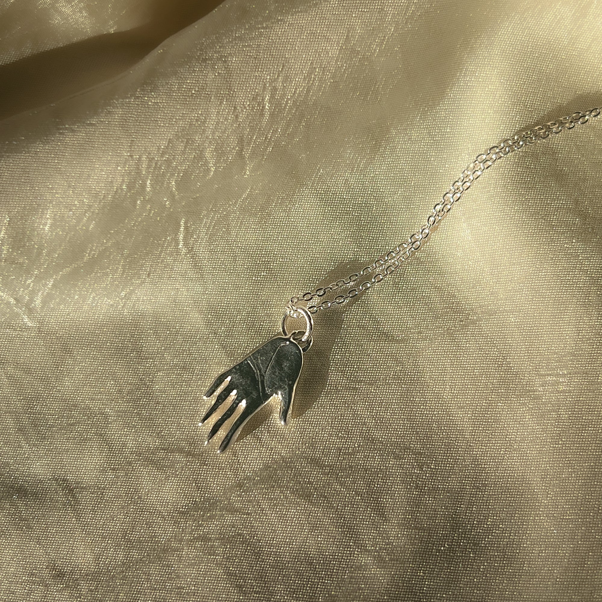 Silver Hand Talisman Necklace