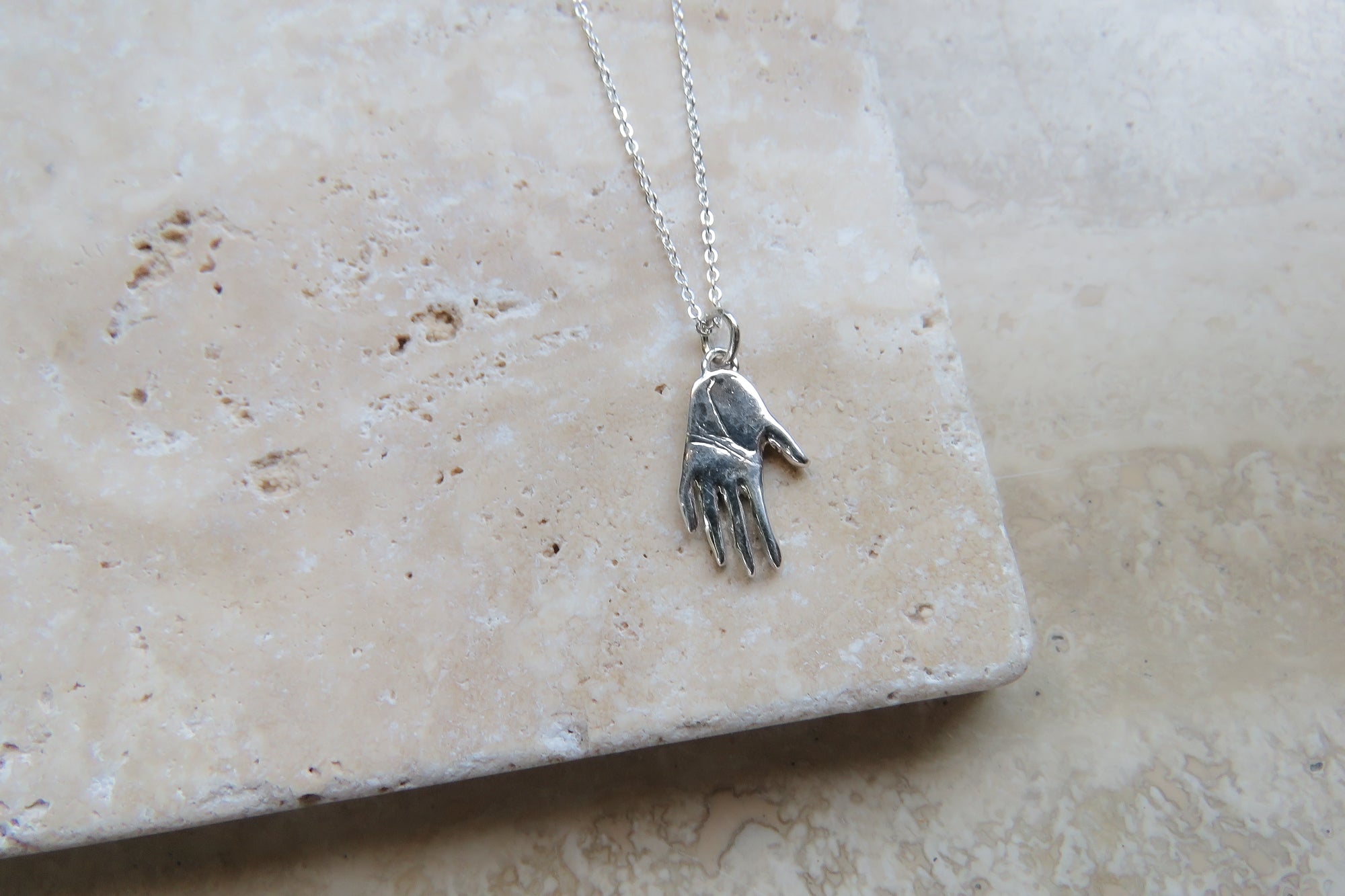 Silver Hand Talisman Necklace