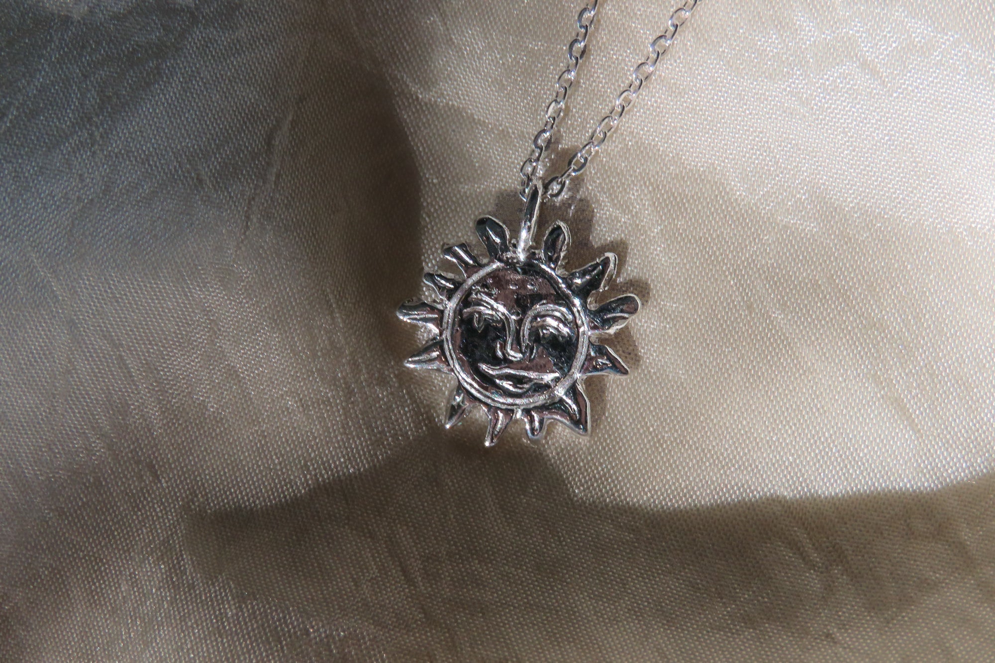 Silver Sun Talisman Necklace