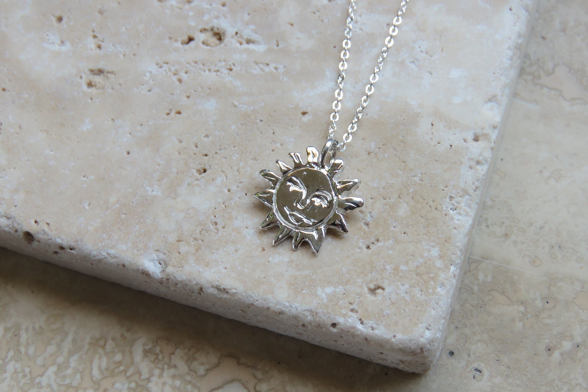 Silver Sun Talisman Necklace