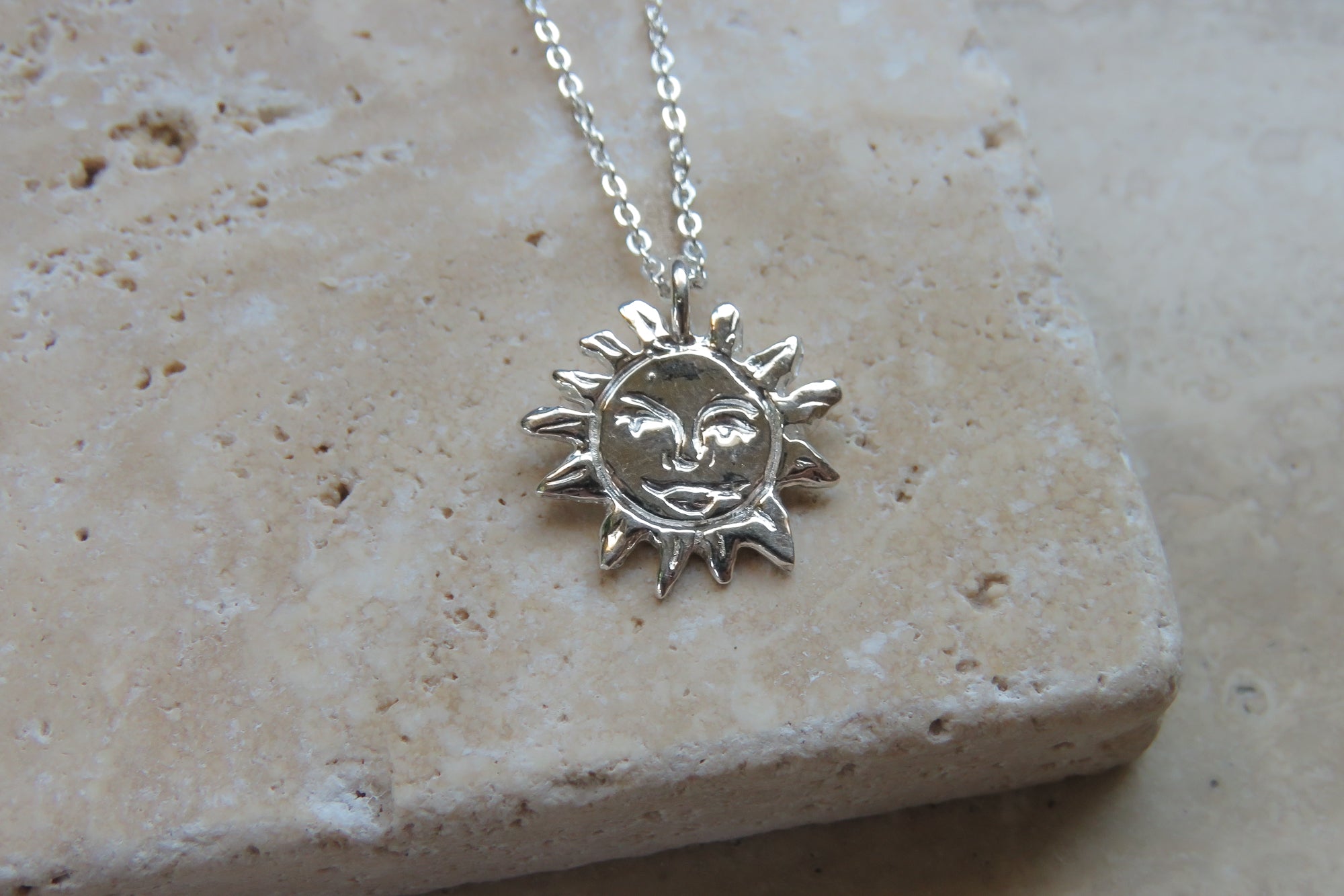 Silver Sun Talisman Necklace