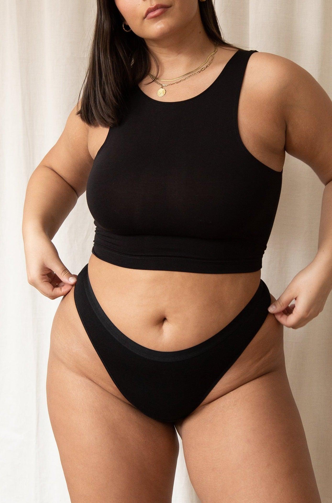 Emery Thong in Solid Black