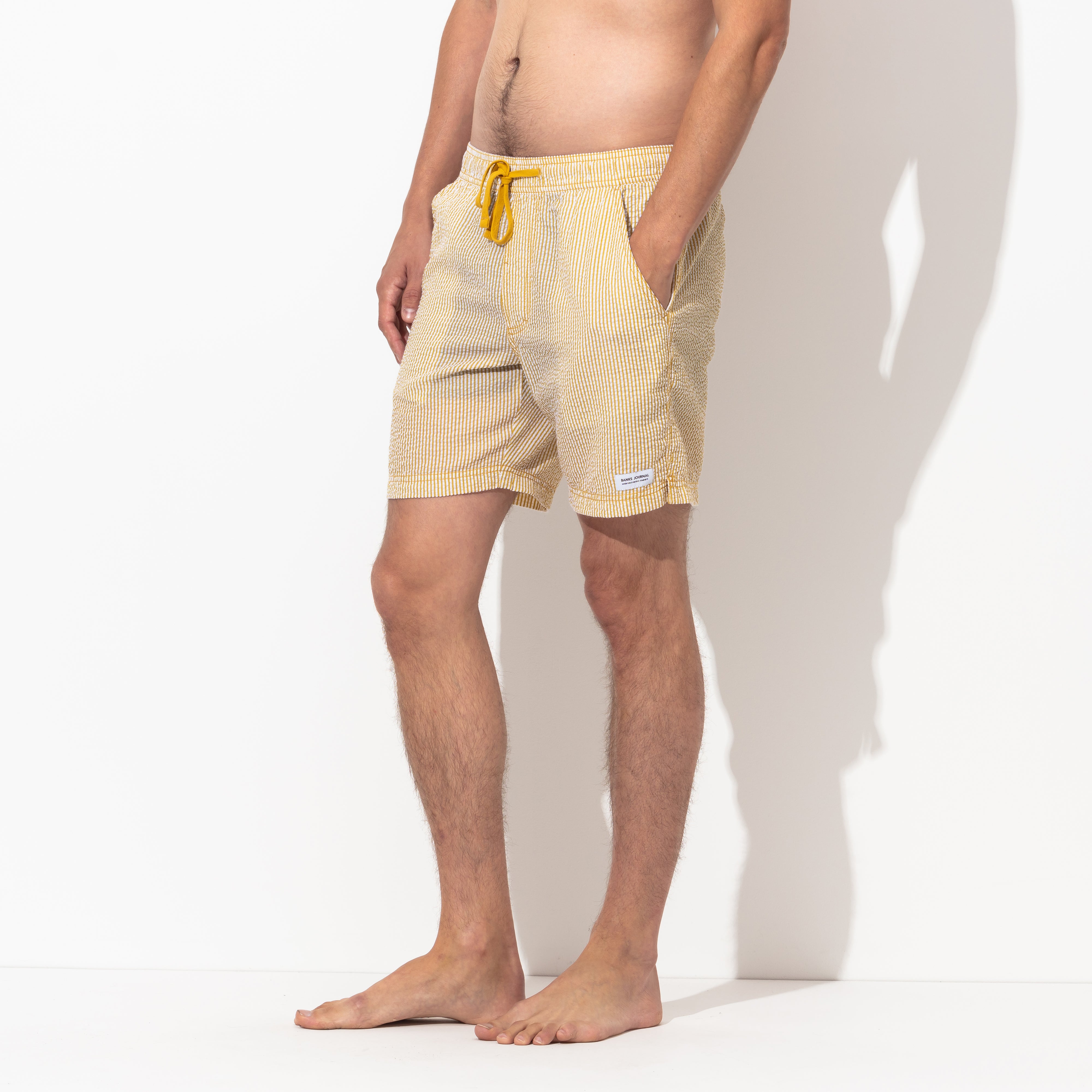 Tallows Elastic Boardshort in Dark Mustard