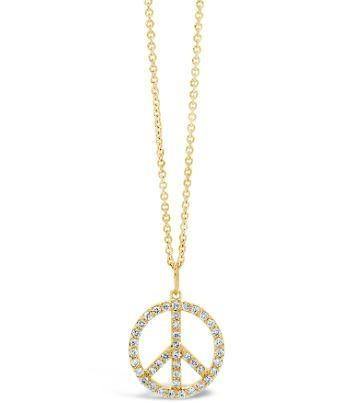 DIAMOND PEACE SIGN NECKLACE