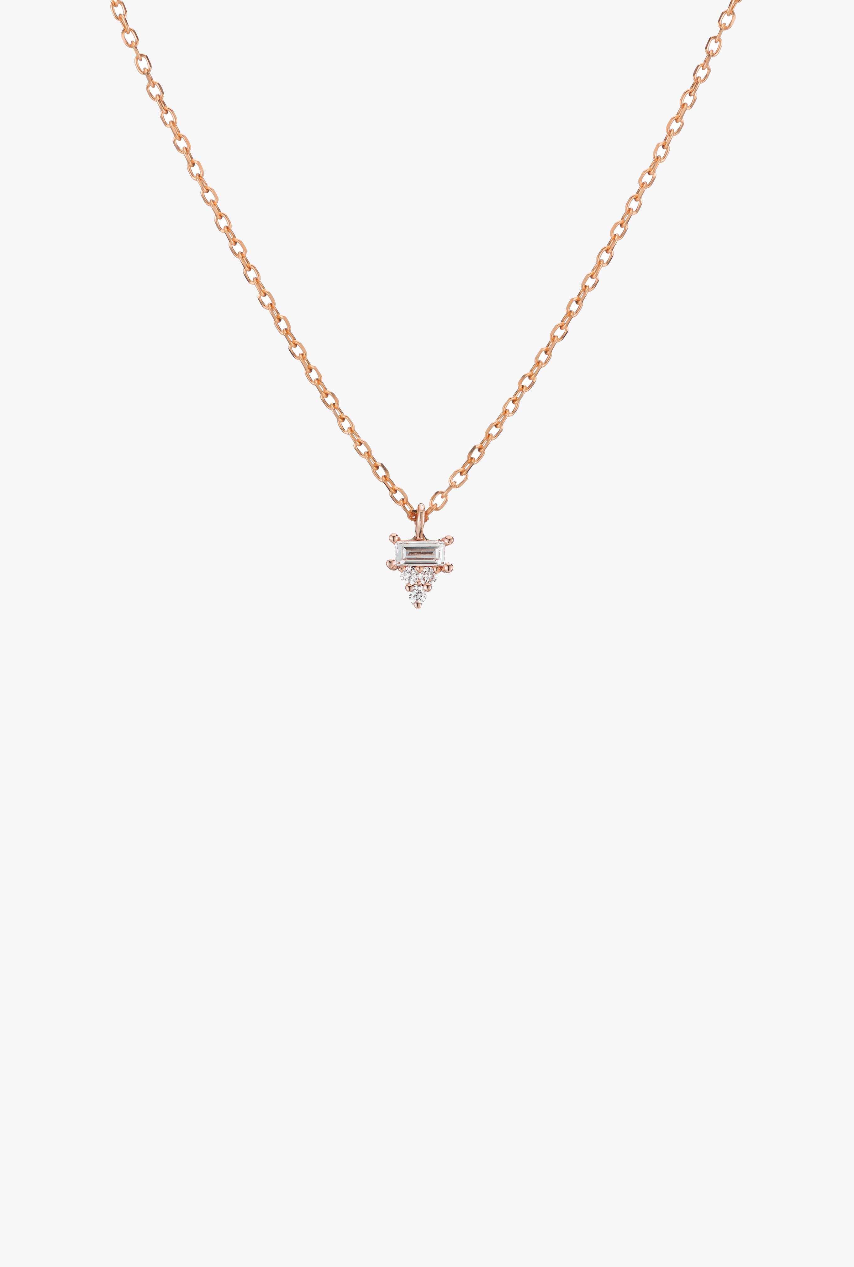 Diamond Baguette Cluster Necklace