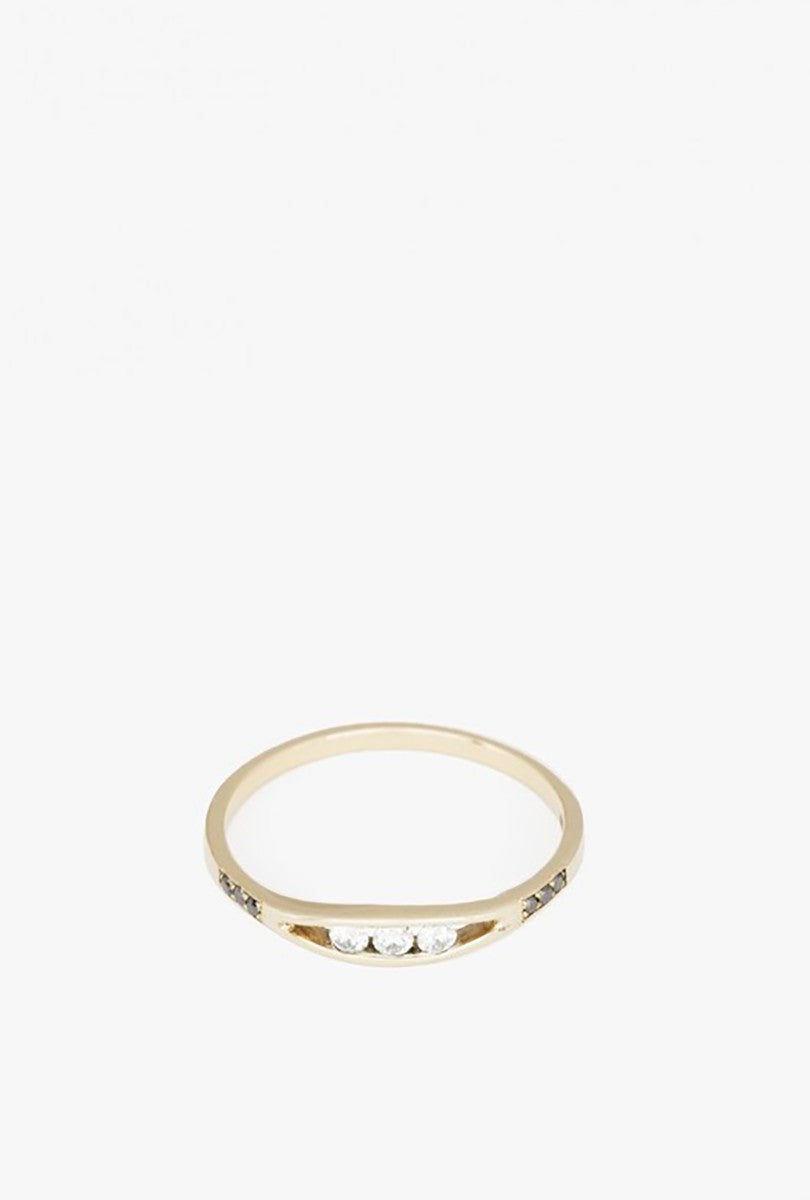 White + Black Diamond Float Ring