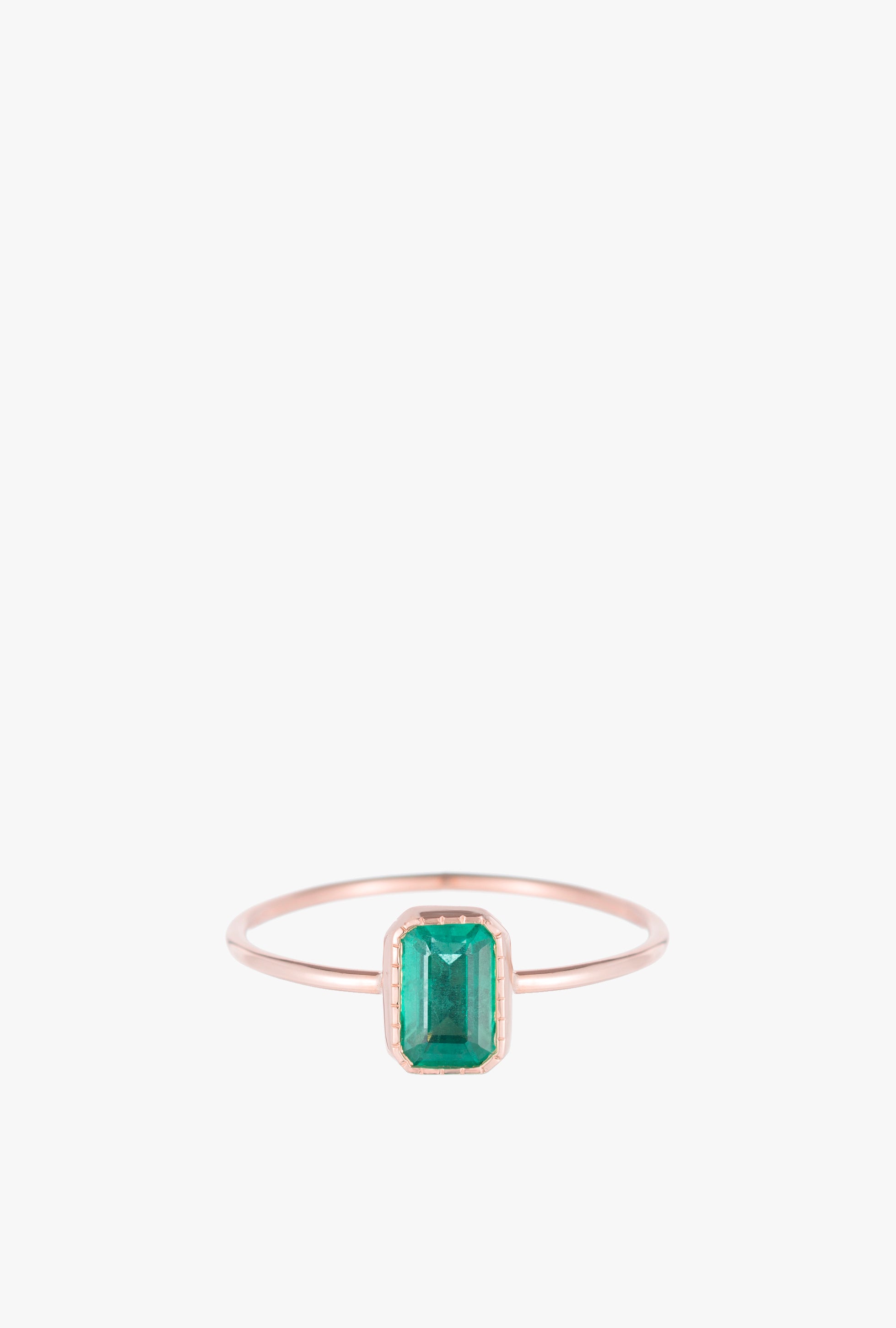 Emerald Cut Emerald Wisp Ring