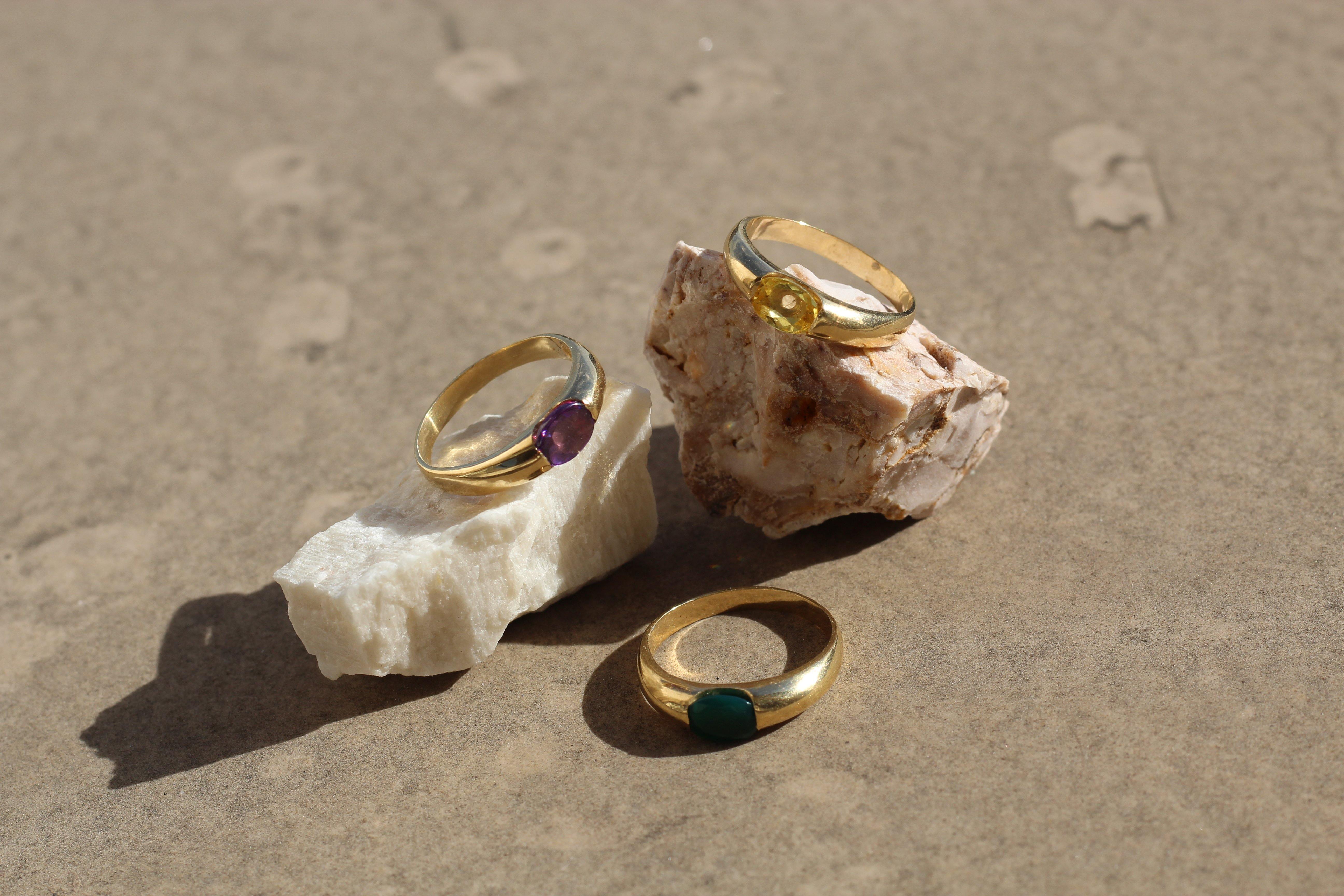 GREEN AGATE BRIGITTE RING