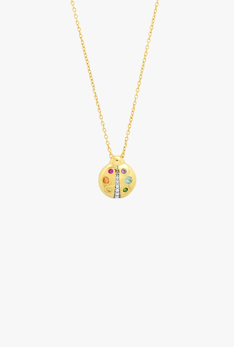 Multi Colored Baby Ladybug Necklace