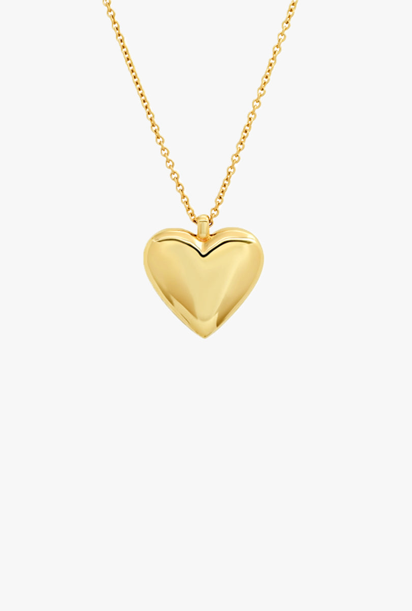 Small Reversible Diamond and Gold Heart Necklace