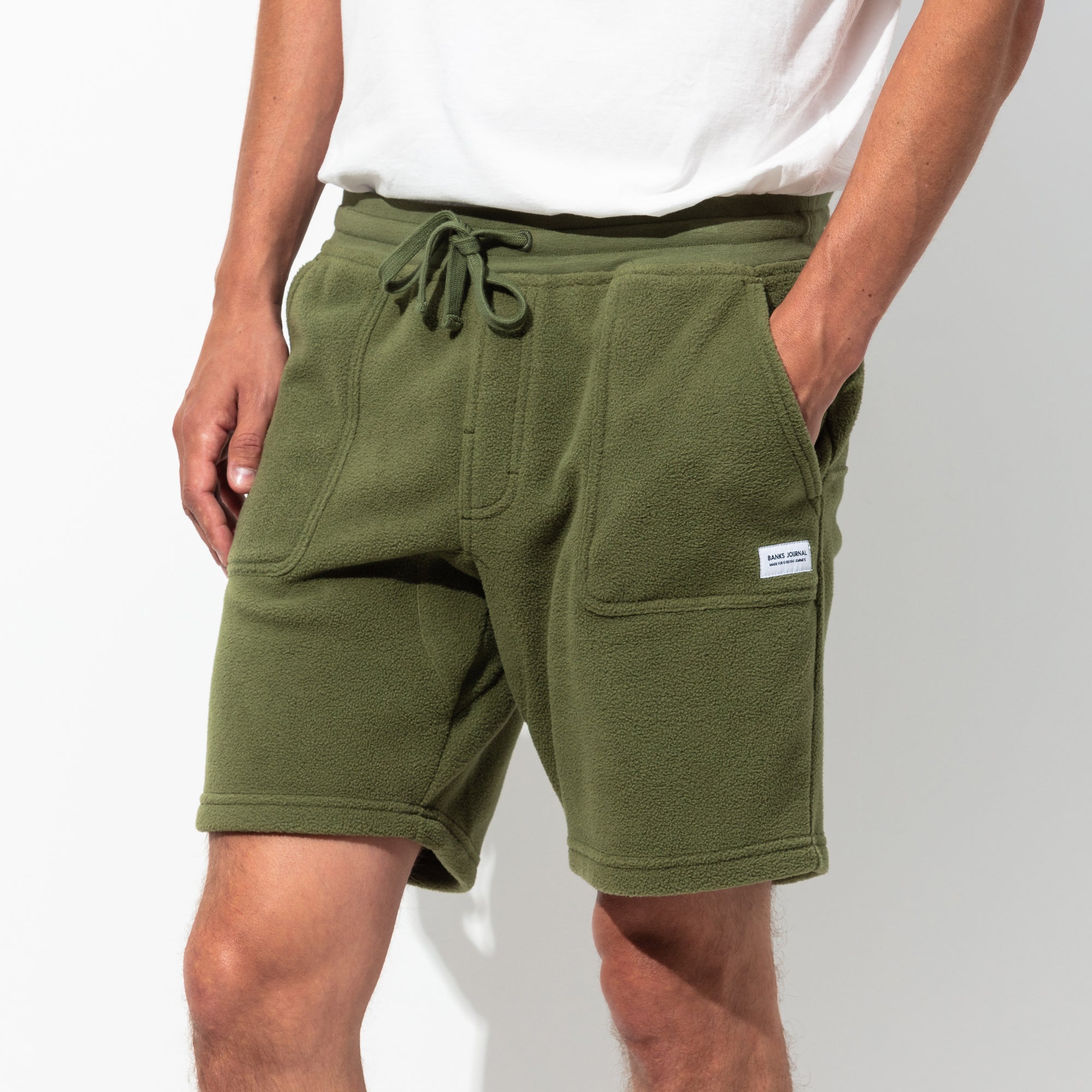 Big Bear Polar Fleece Elastic Walkshort in Dark Olive