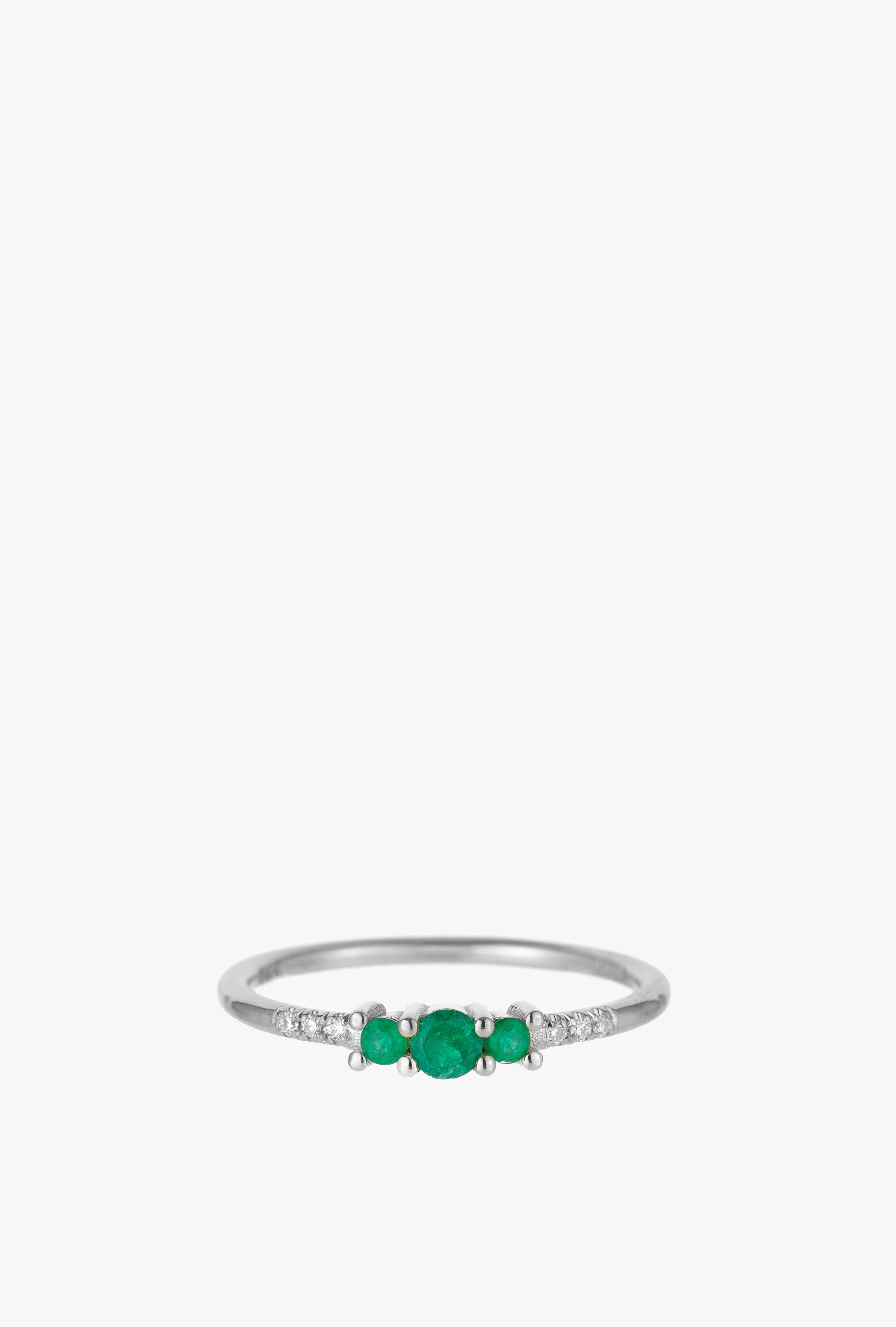 Emerald Trio Equilibrium Ring